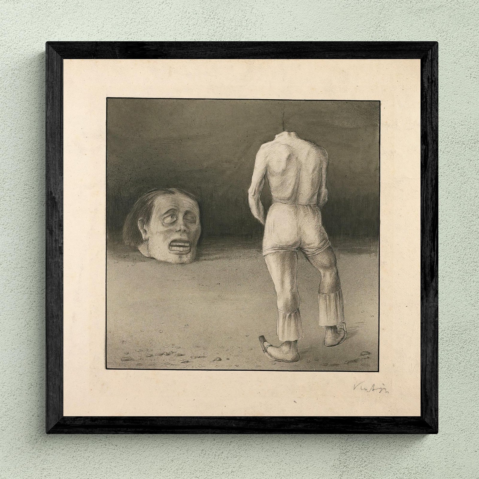 Fine art 6"x6" Alfred Kubin: Self Reflection, Mysterious Symbolist Art | Surreal Gothic Expressionist Fantasy Art | Strange Macabre Vintage Giclée Fine Art Print