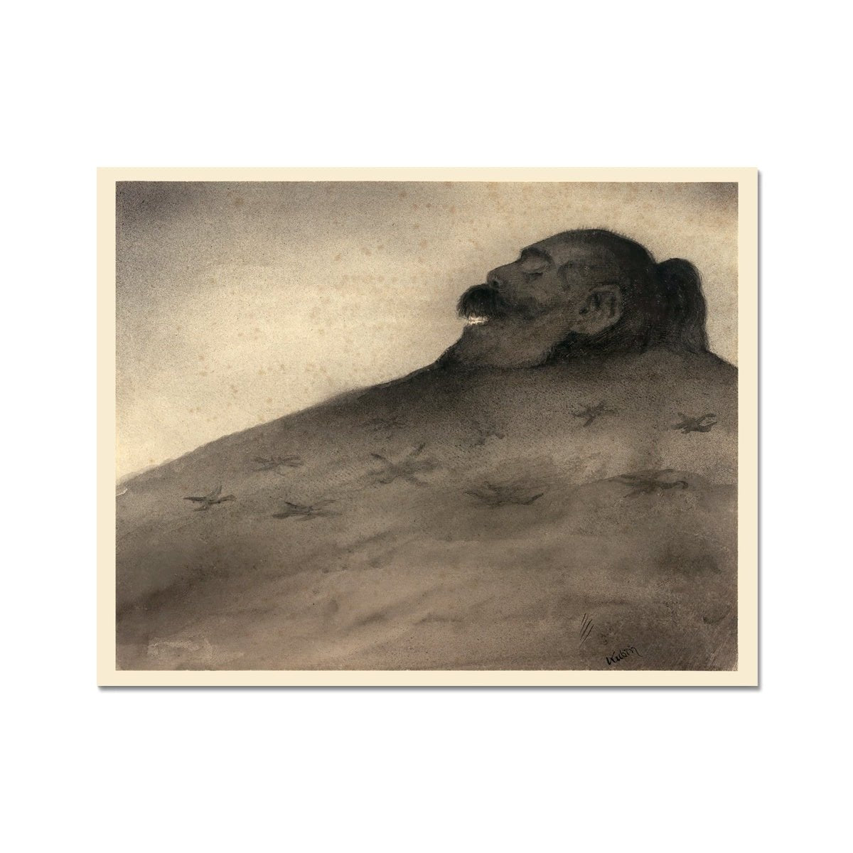 Alfred Kubin: The Dolmen | Symbolist Antique Surrealism | Gothic Dark Fantasy Gift | Occult Crowley Death Supernatural Fine Art Print