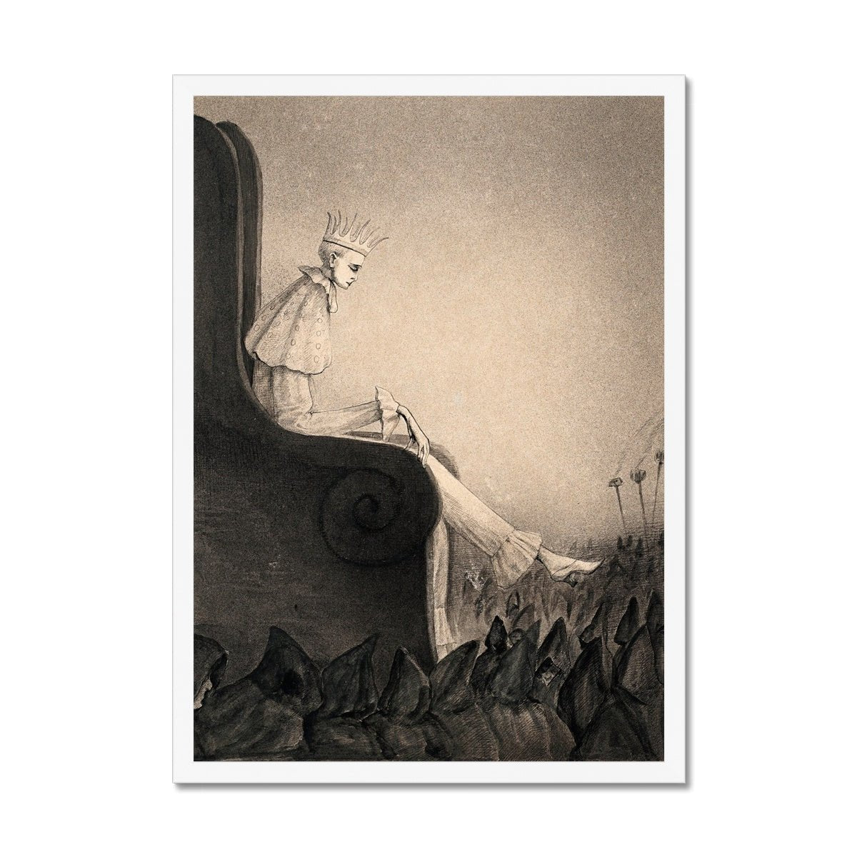Framed Print 6"x8" / White Frame Alfred Kubin: The Last King, Symbolist (Anti Capitalist) Surreal Wall Art Antique Gothic Decor Dark Wiccan Pagan Occult Framed Art Print