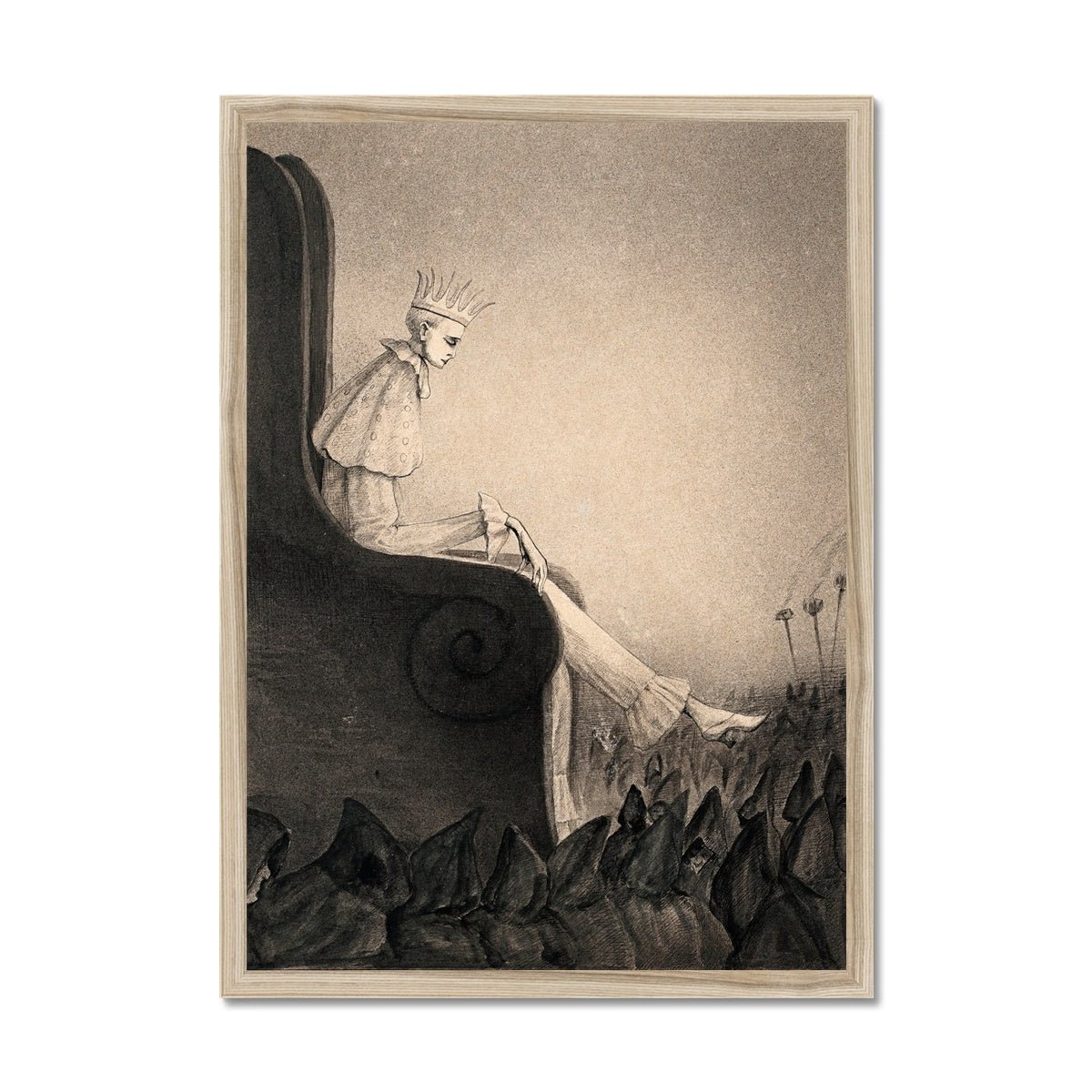 Framed Print 6"x8" / Natural Frame Alfred Kubin: The Last King, Symbolist (Anti Capitalist) Surreal Wall Art Antique Gothic Decor Dark Wiccan Pagan Occult Framed Art Print