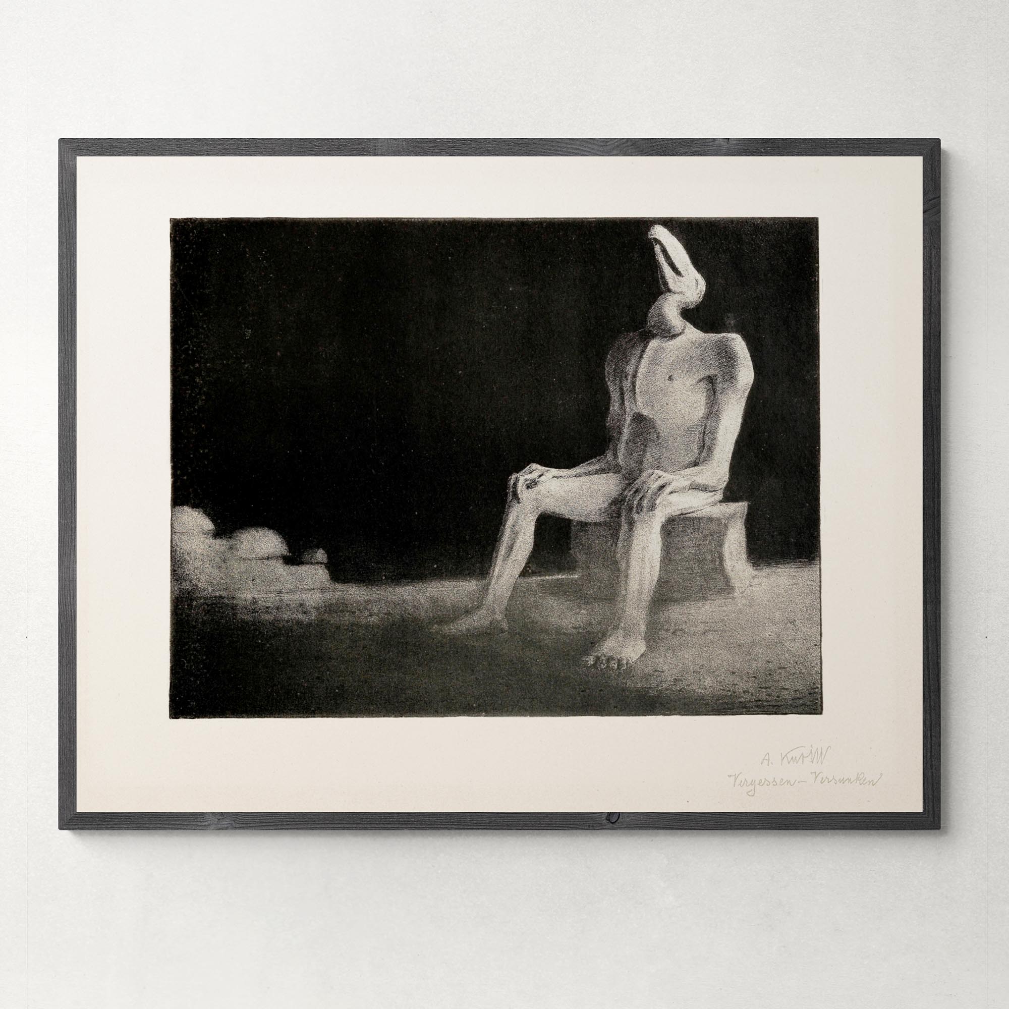 giclee 8"x6" Alfred Kubin: The Past Forgotten, Swallowed, Symbolist Occult Wiccan Goth Dark Horror Illuminati Vintage Supernatural Weird Fine Art Print