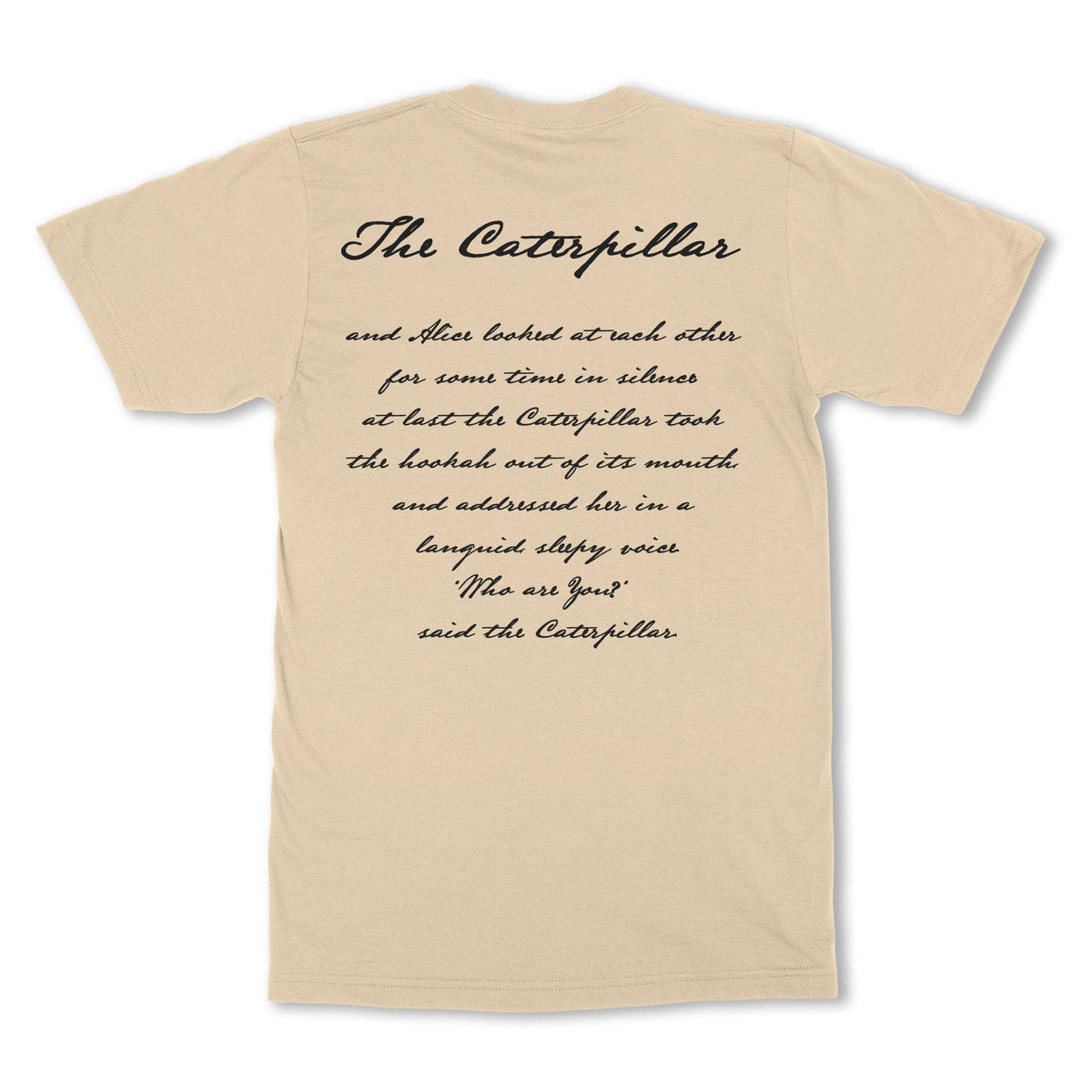 Alice In Wonderland Smoking Caterpillar with Hookah Double Sided Unisex Graphic Art T-shirt