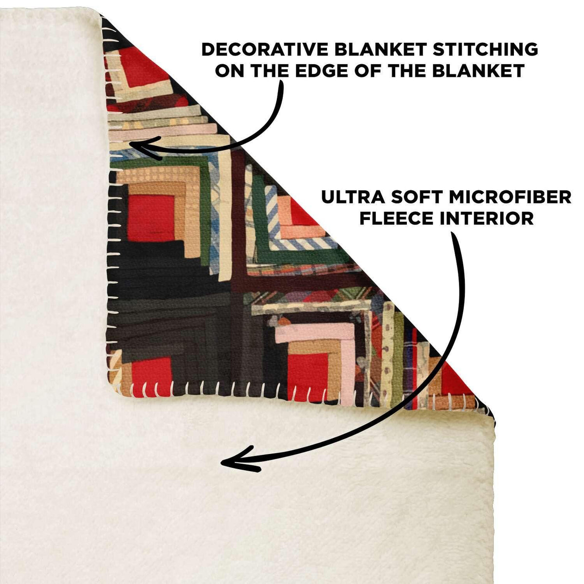 American Log-Cabin Quilt Design (19TH CENTURY) | Microfleece Blanket