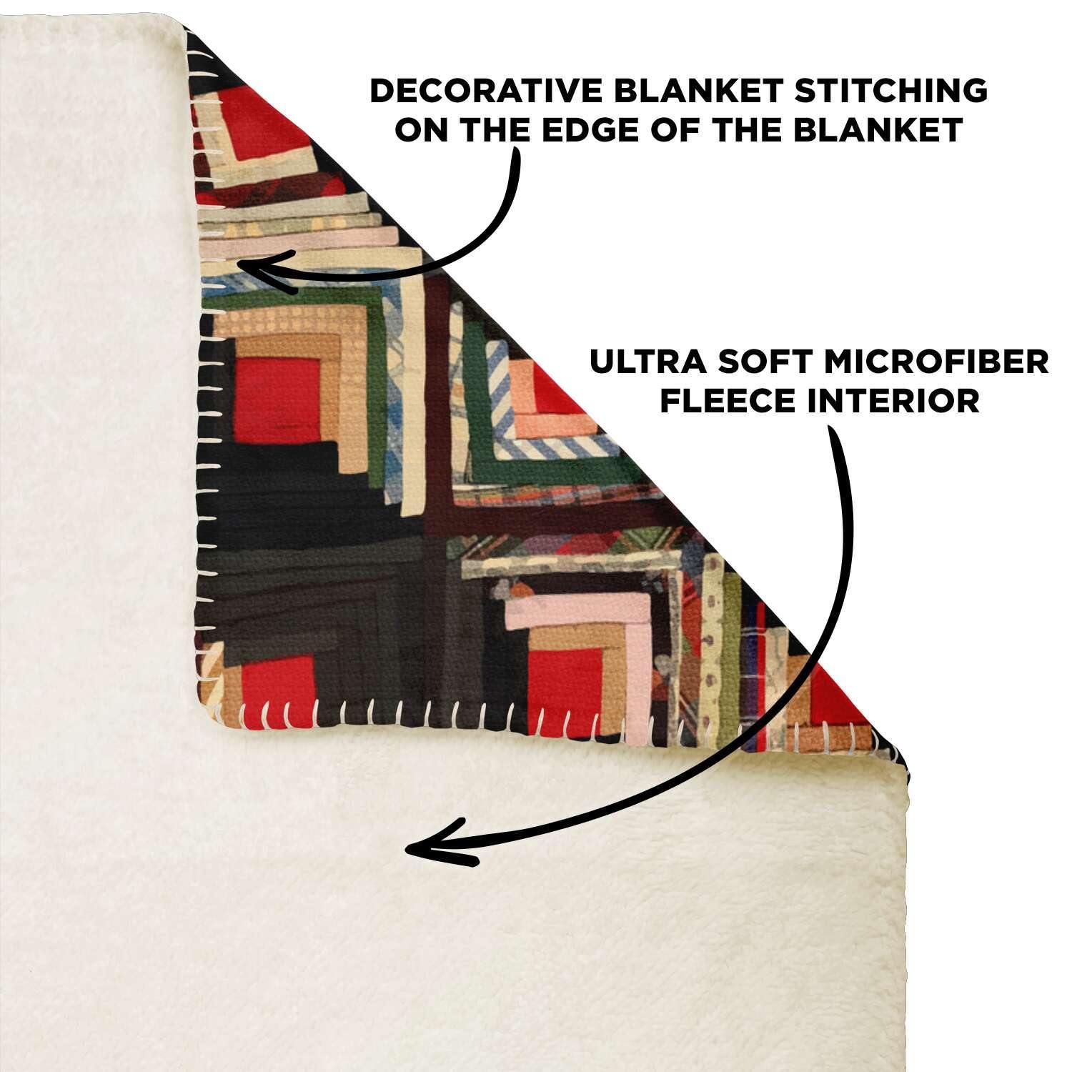 American Log-Cabin Quilt Design (19TH CENTURY) | Microfleece Blanket