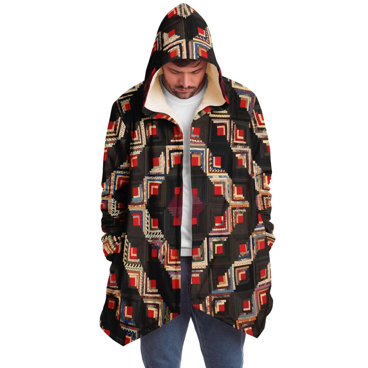 American Log-Cabin Quilt Unisex  Dream Cloak (19th century Cloak)