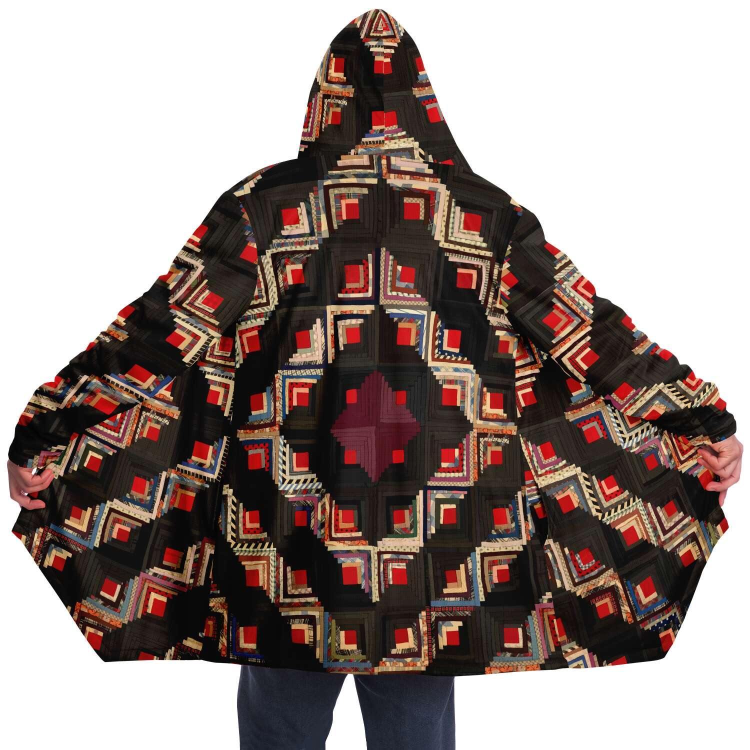 Dream Cloak American Log-Cabin Quilt  Unisex   Dream Cloak (19th century Cloak)