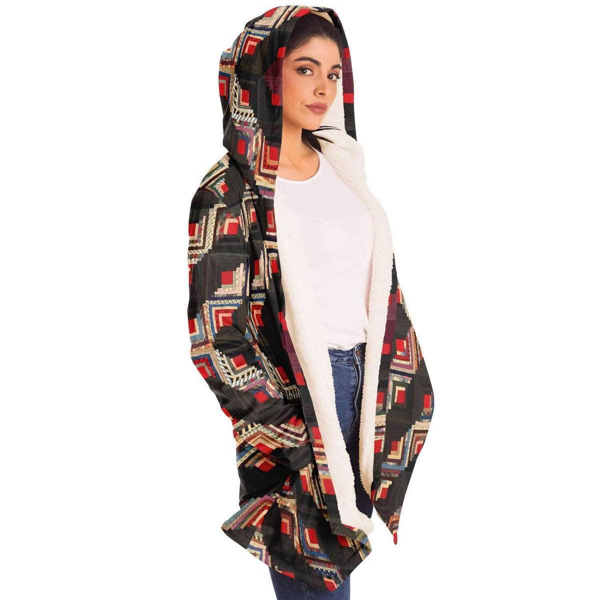 American Log-Cabin Quilt Unisex  Dream Cloak (19th century Cloak)