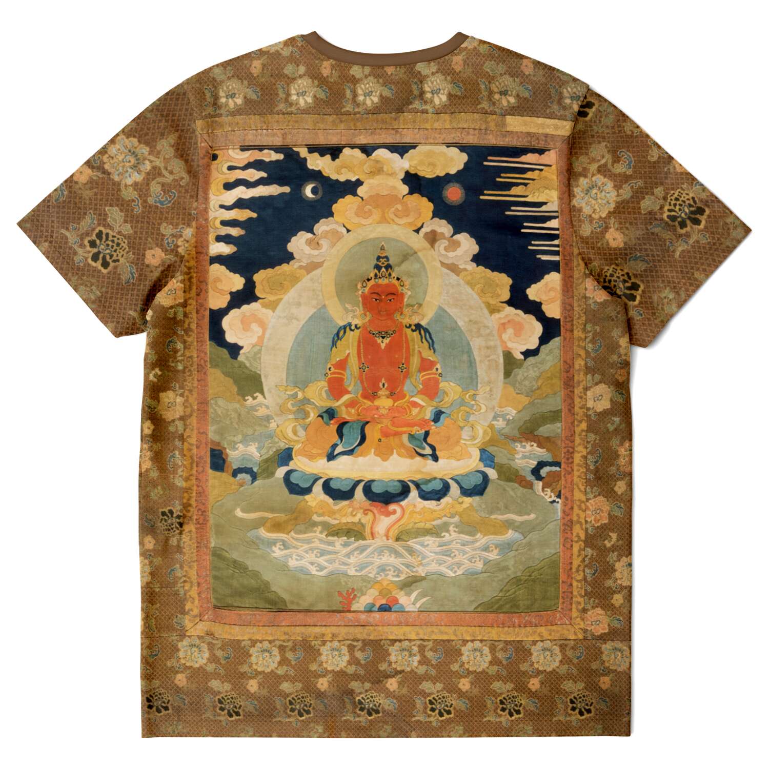 T-shirt Amitabha (Amitayus), the Bodhisattva of Limitless Life Thangka, Vintage Tee Antique Graphic T-Shirt