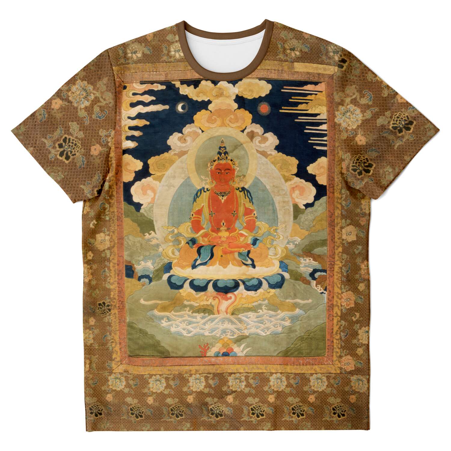 T-shirt XS Amitabha (Amitayus), the Bodhisattva of Limitless Life Thangka, Vintage Tee Antique Graphic T-Shirt