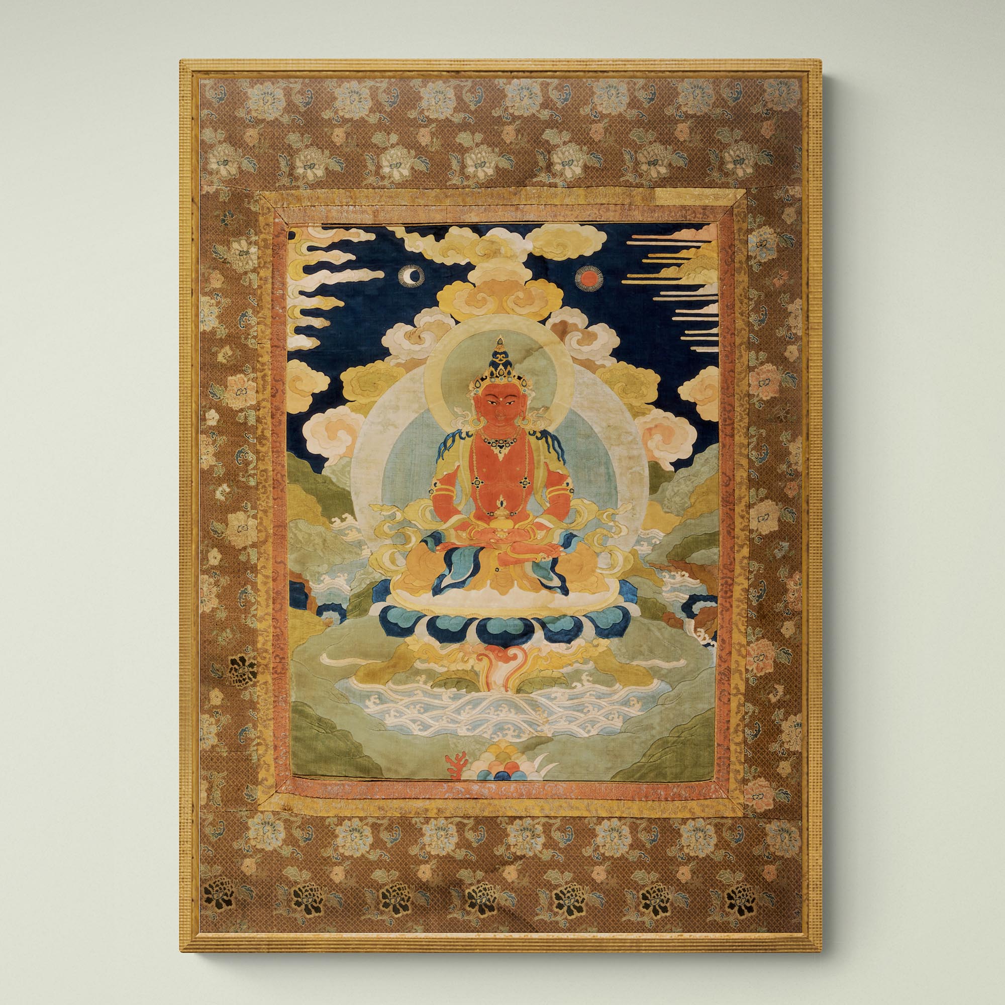 giclee 4"x6" Amitabha (Amitayus), the Bodhisattva of Limitless Life, Tibetan Antique Fine Art Print