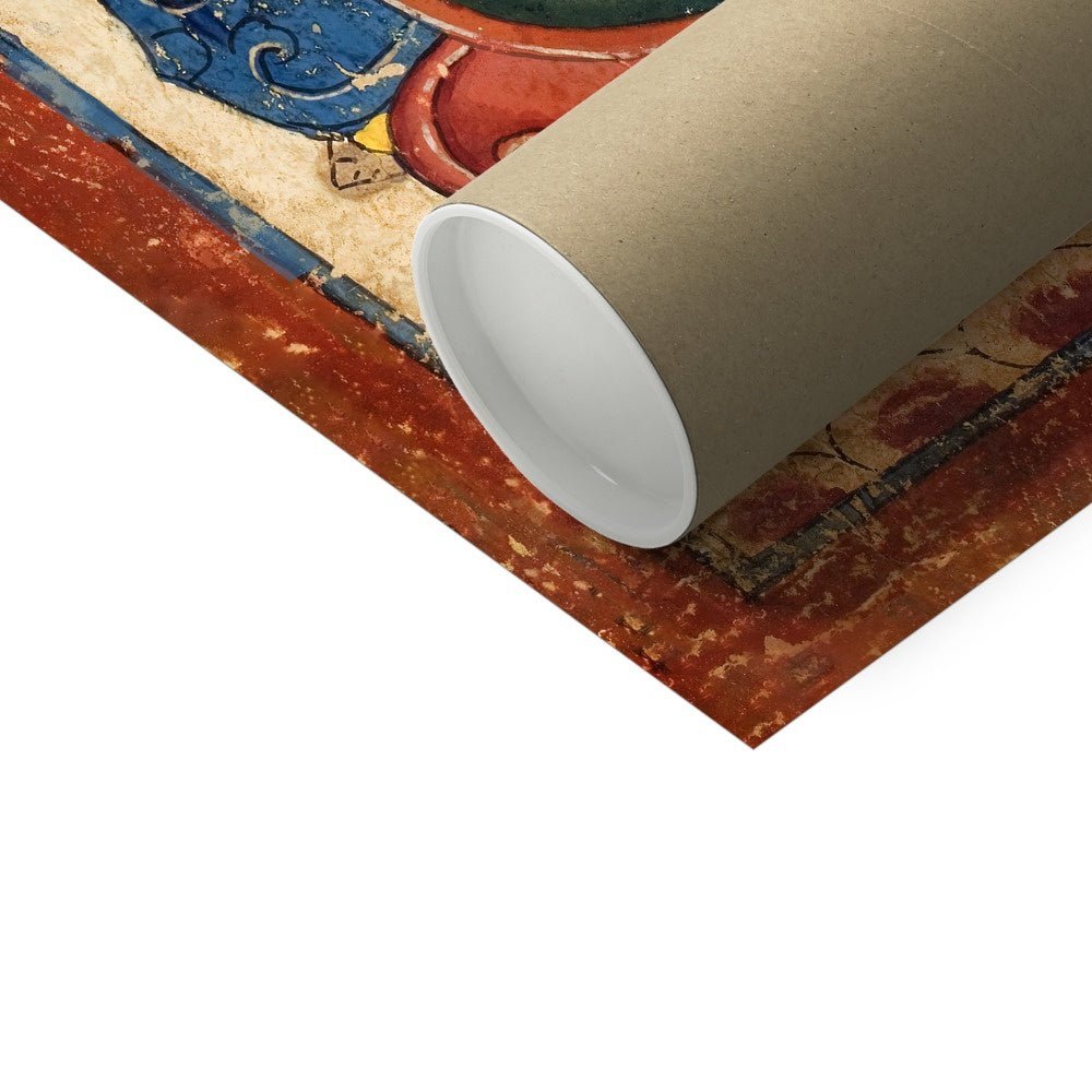 Ancient Lotus Bardo Tibet Book of the Dead Initiation Card, Ritual Nepal Mandala Buddhist Yantra Meditation Fine Art Print