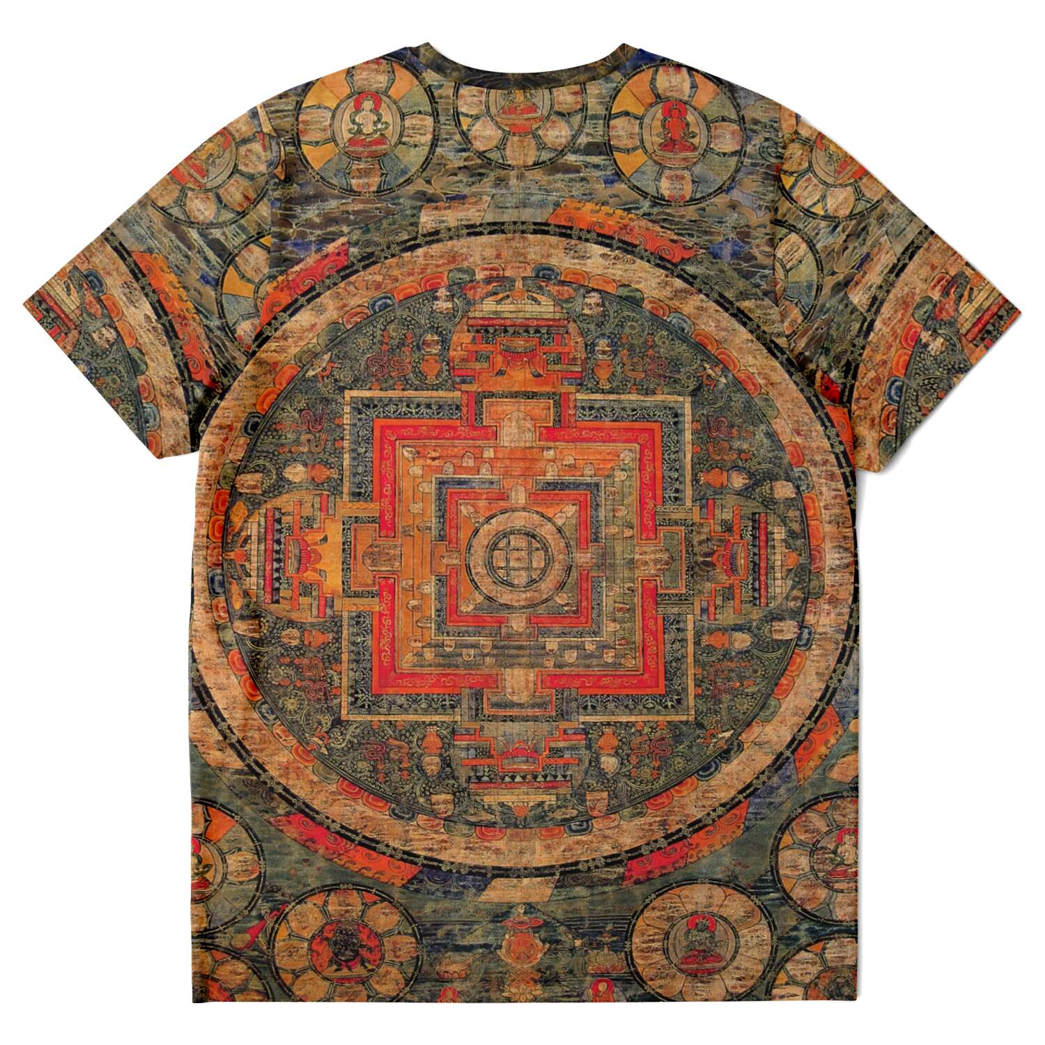 Ancient Tibetan Healing Mandala Thangka Yantra Sacred Geometry Meditation Trippy T-Shirt Tee