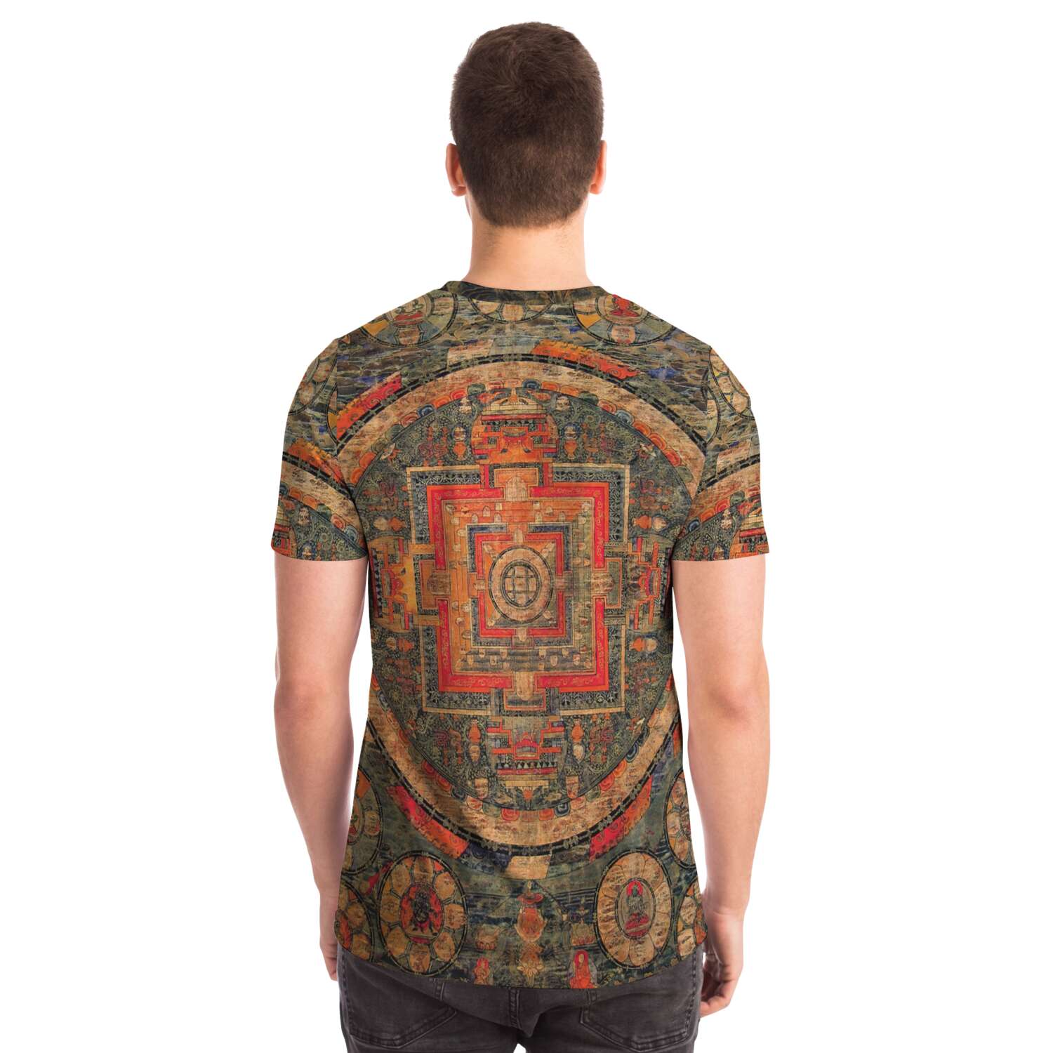 Ancient Tibetan Healing Mandala Thangka Yantra Sacred Geometry Meditation Trippy T-Shirt Tee