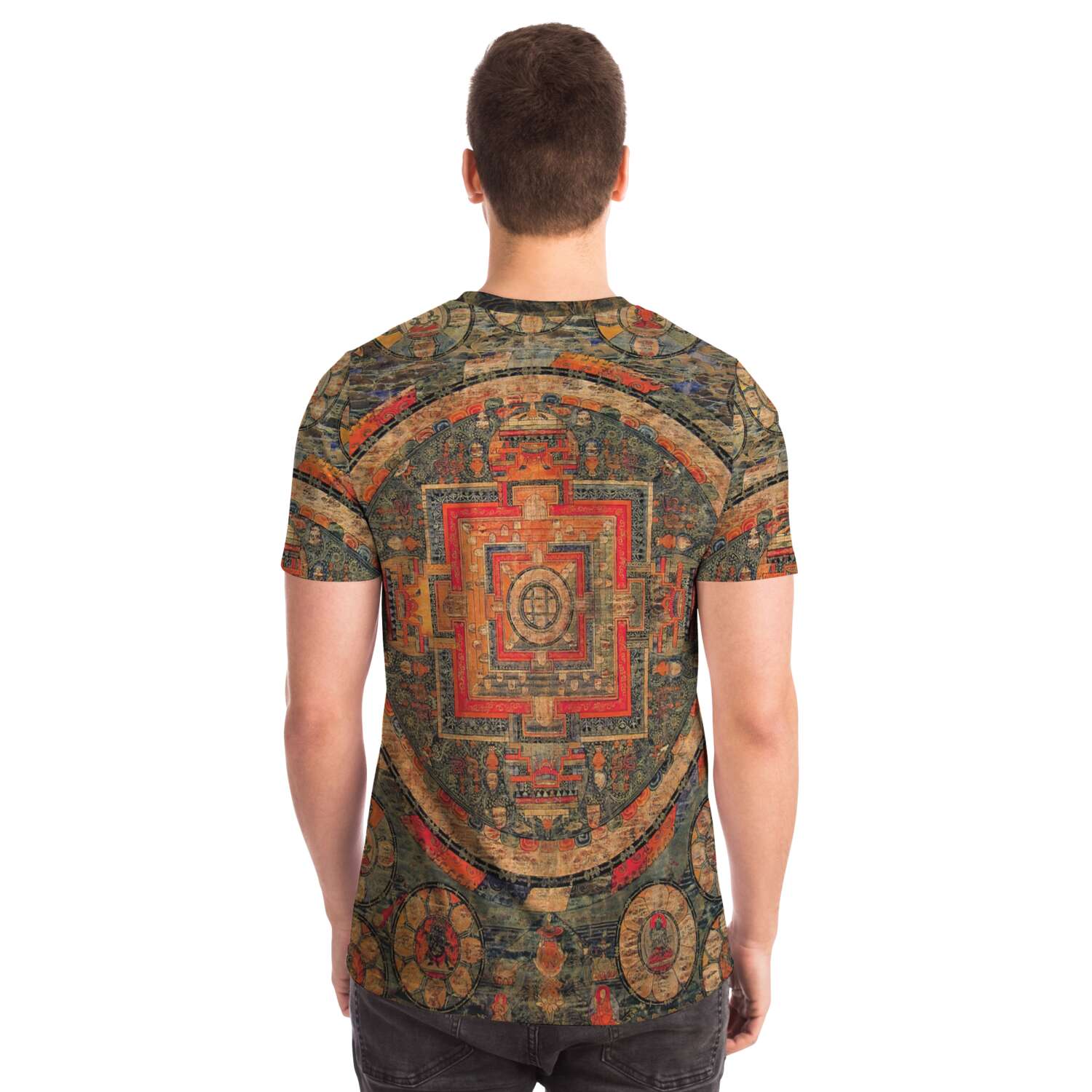 T-shirt Ancient Tibetan Healing Mandala Thangka Yantra Sacred Geometry Meditation Trippy T-Shirt Tee