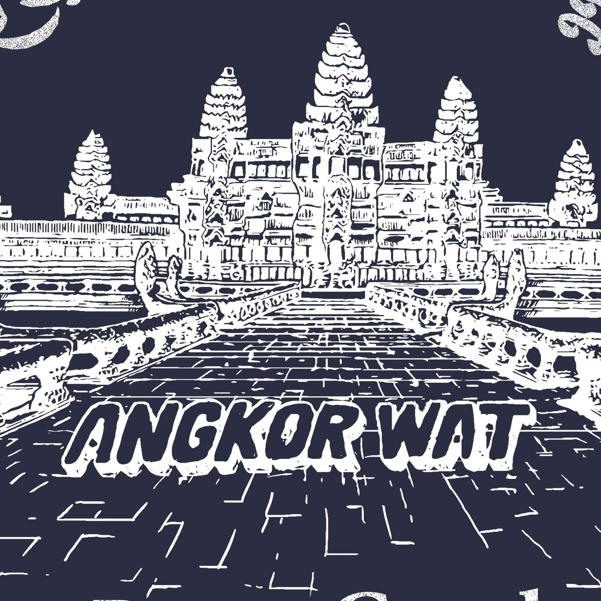 Angkor Wat, Siem Reap, Cambodia Vintage Buddhist Temple Sacred Cosmology Site | Khmer Hindu Vishnu T-Shirt Tee