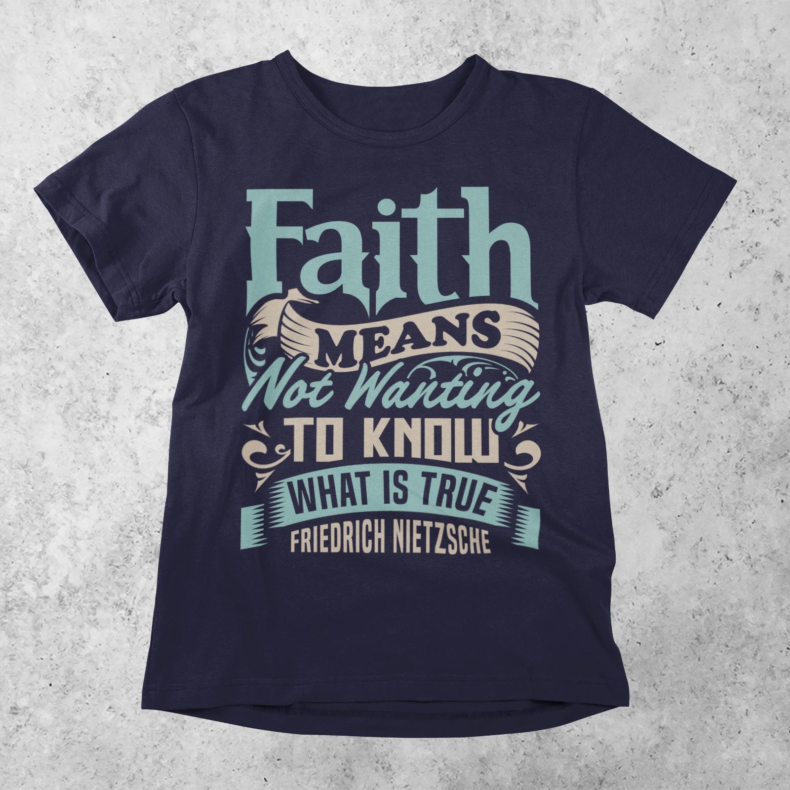 Anti-Faith Nietzsche Meme | Reason, Science Based | Godless, Heathen Socialist Atheist Graphic Art T-Shirt