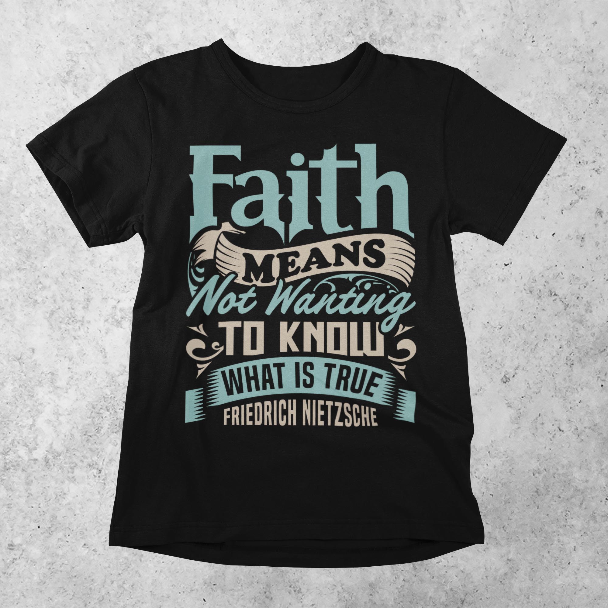 T-Shirts XS / Solid Black Blend Anti-Faith Nietzsche Meme | Reason, Science Based | Godless, Heathen Socialist Atheist Graphic Art T-Shirt