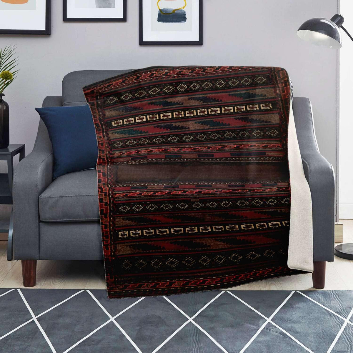 ANTIQUE AFGHAN CAMEL BAG DESIGN | Microfleece Blanket