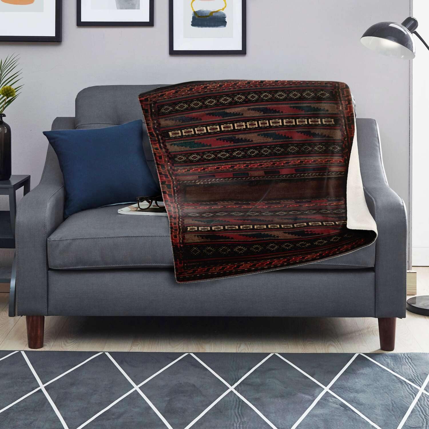 ANTIQUE AFGHAN CAMEL BAG DESIGN | Microfleece Blanket