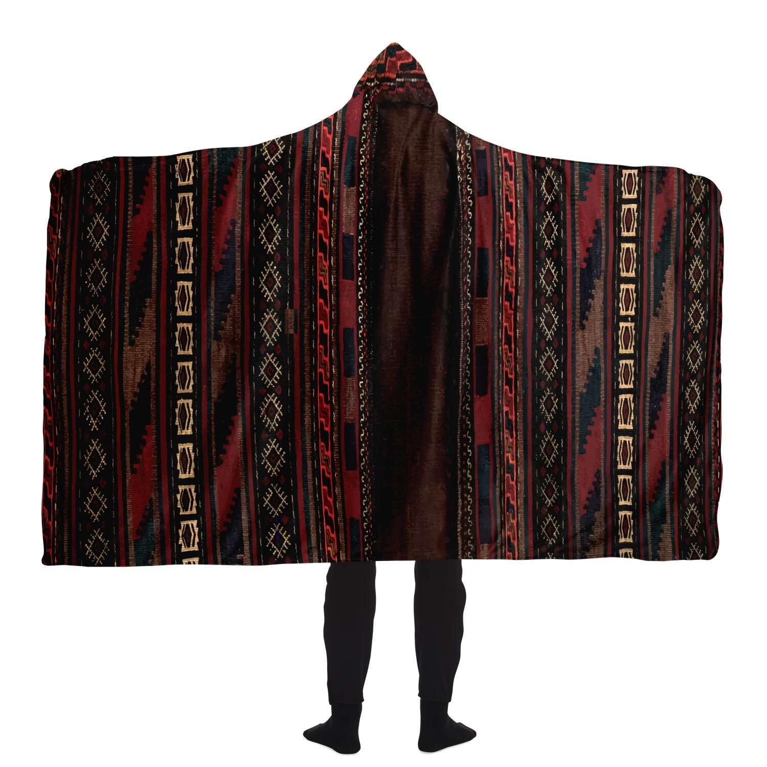 Antique Afghan Camel Bag Hooded Blanket