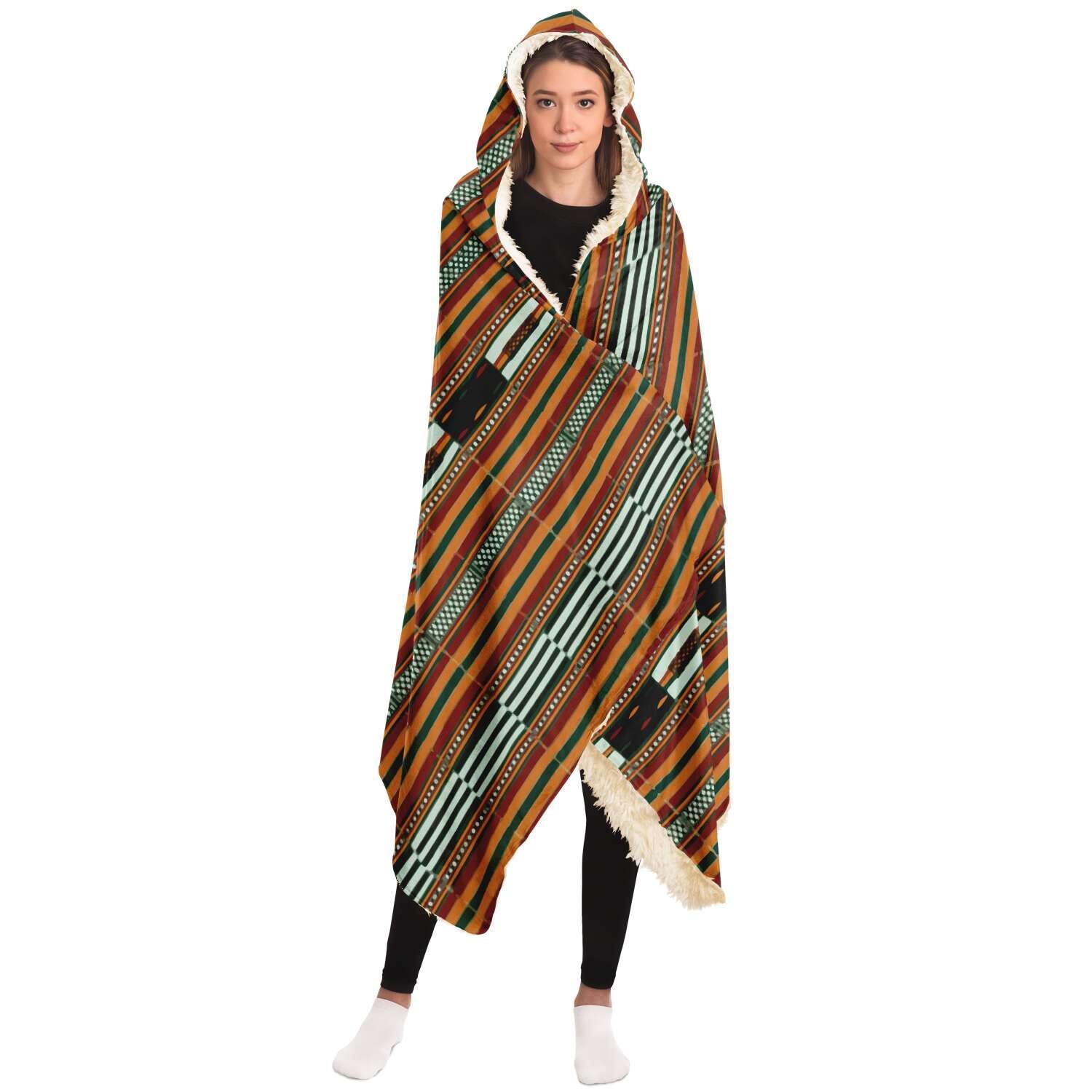 Hooded Blanket - AOP Antique Gao Culture Hooded Blanket, Timbuktu