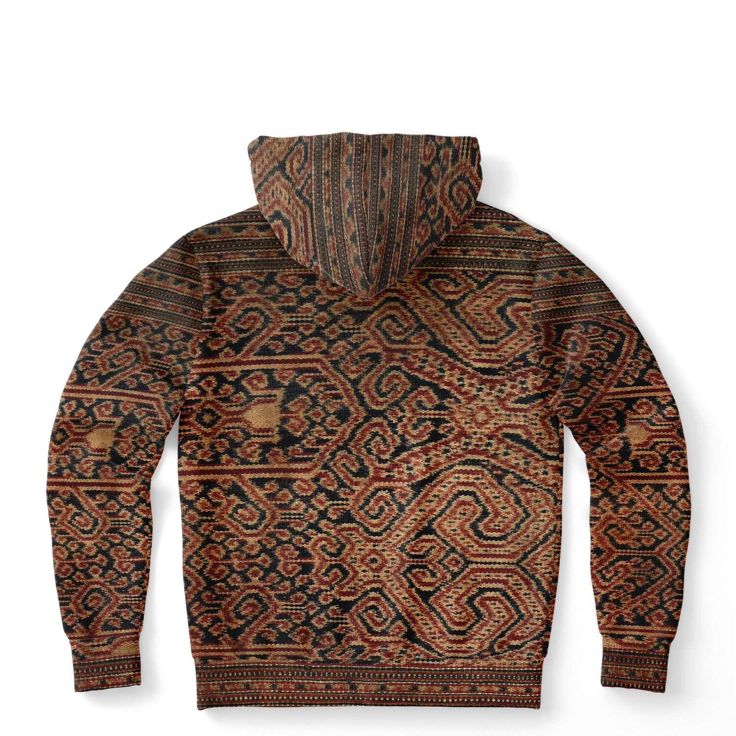 Fashion Hoodie - AOP XS Antique Ikat-Inspired Ethnic Boho Bohemian Hippy Batik Thai Laos Indonesian Asian Textile Design Tribal Pullover Hoodie