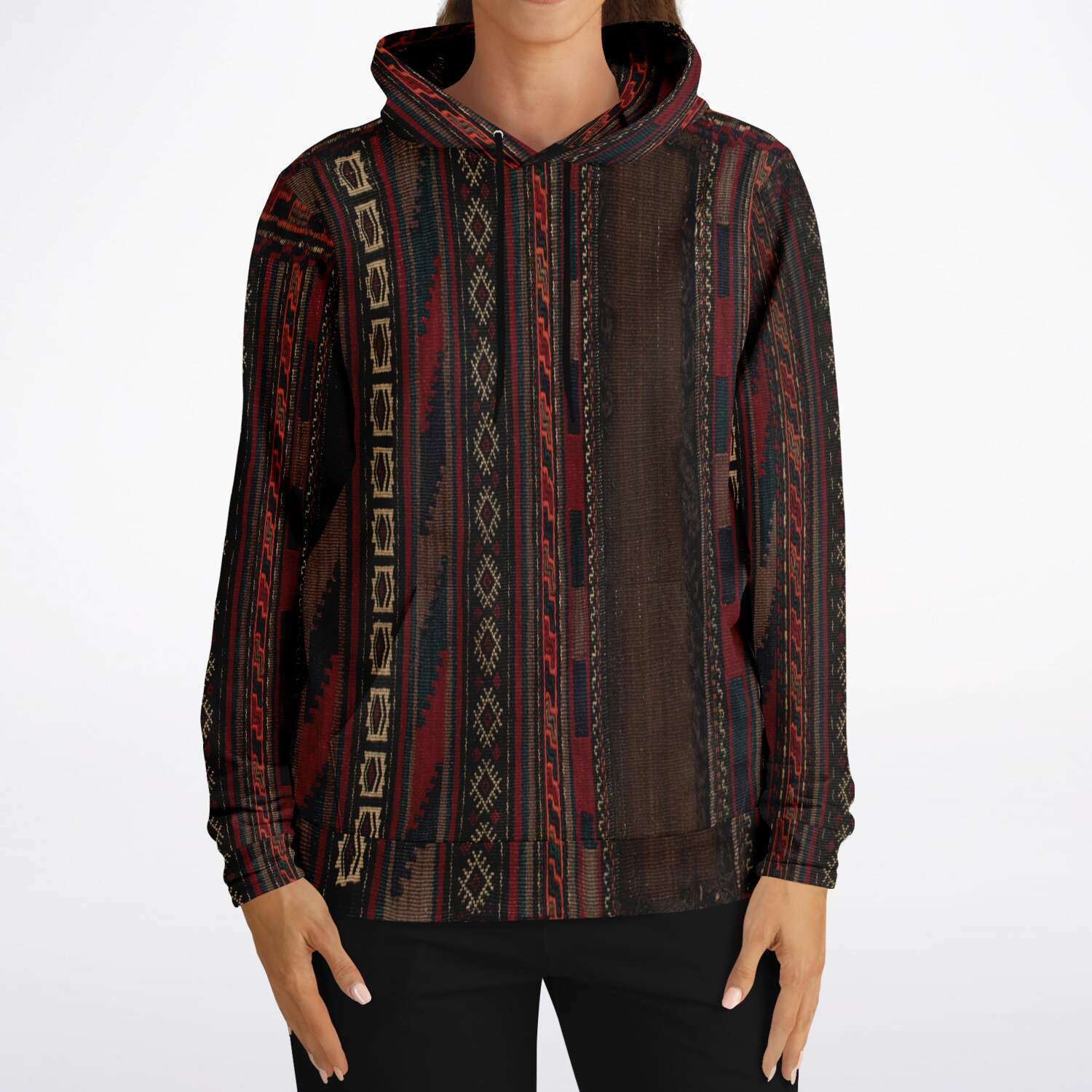 Antique Nomadic Baluch Tribal Saddle Bag Hoodie, Ethnic Boho Hippie Jacket Gift Bohemian Afghan Pullover Unisex Vintage Hoodie