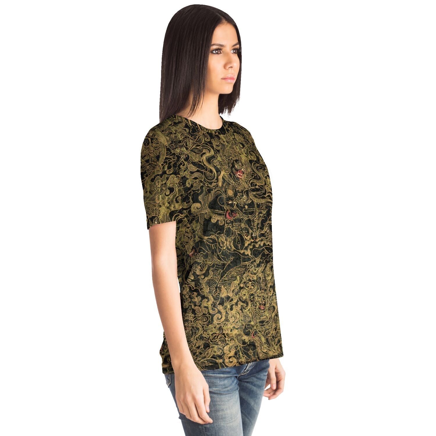 Antique Tibetan Thangka | Vintage Himalayan Sacred Art | Buddhist Meditation Mandala Graphic Art T-Shirt