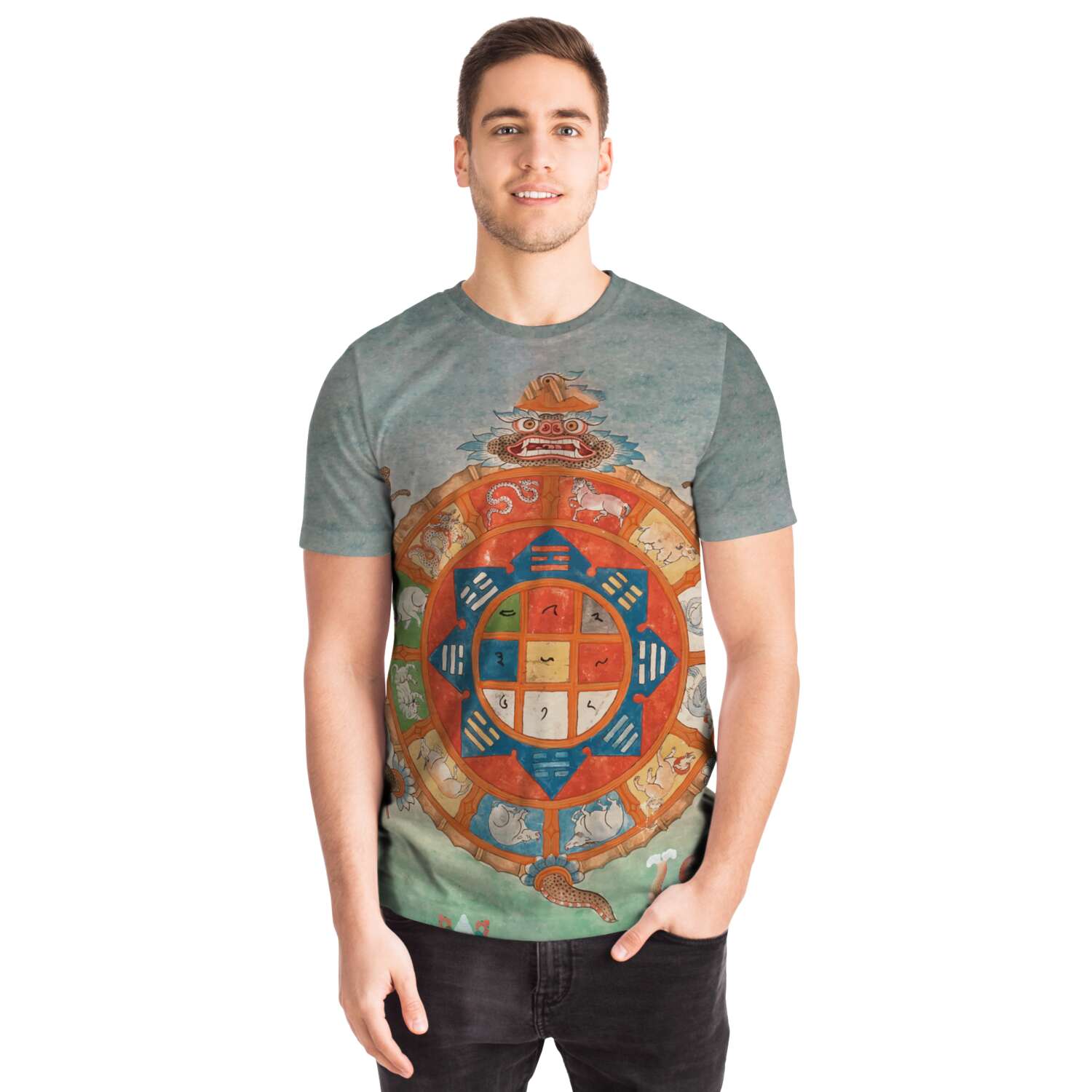 T-shirt Antique Tibetan Turtle Cosmological Divination Vintage T-Shirt Graphic Tee