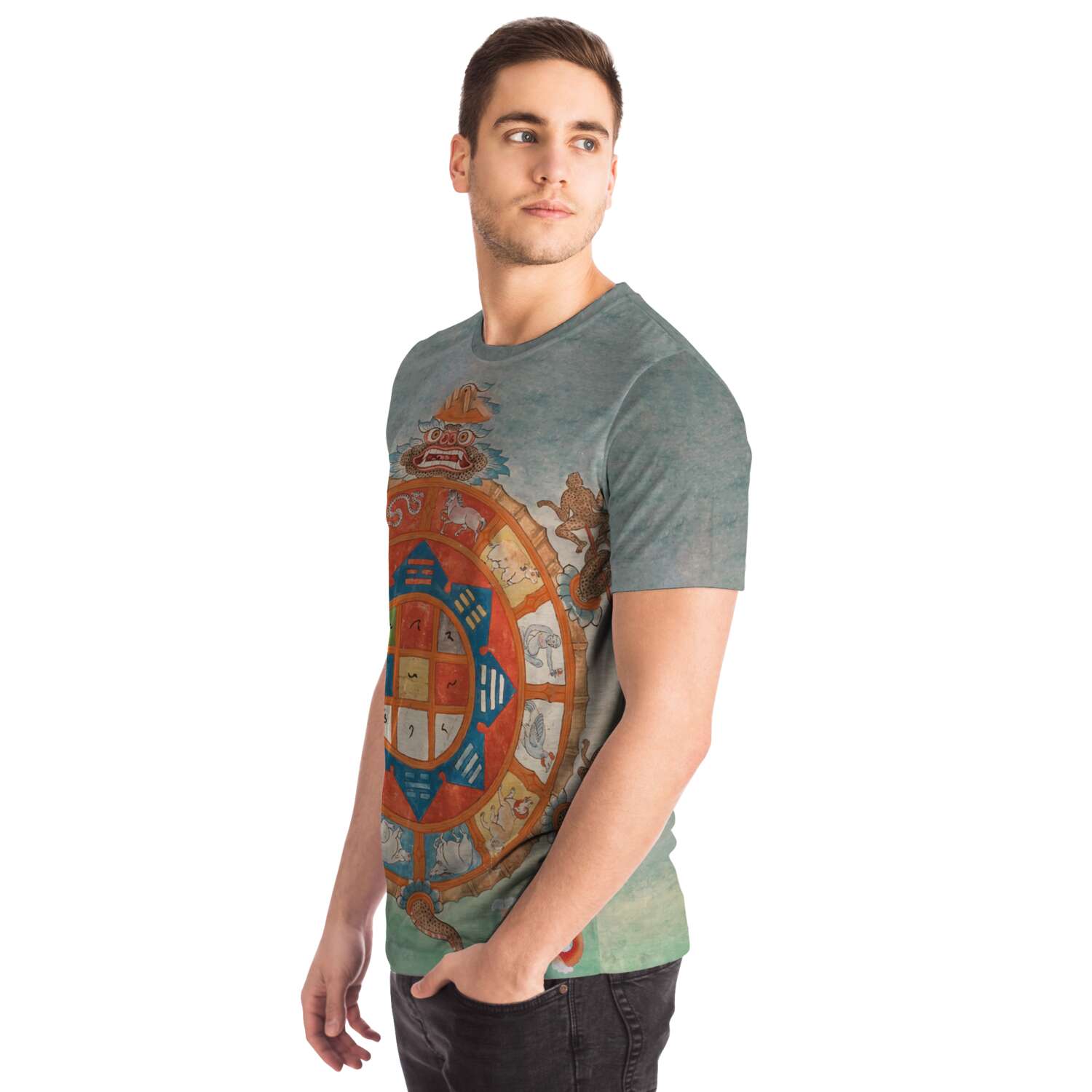 T-shirt Antique Tibetan Turtle Cosmological Divination Vintage T-Shirt Graphic Tee