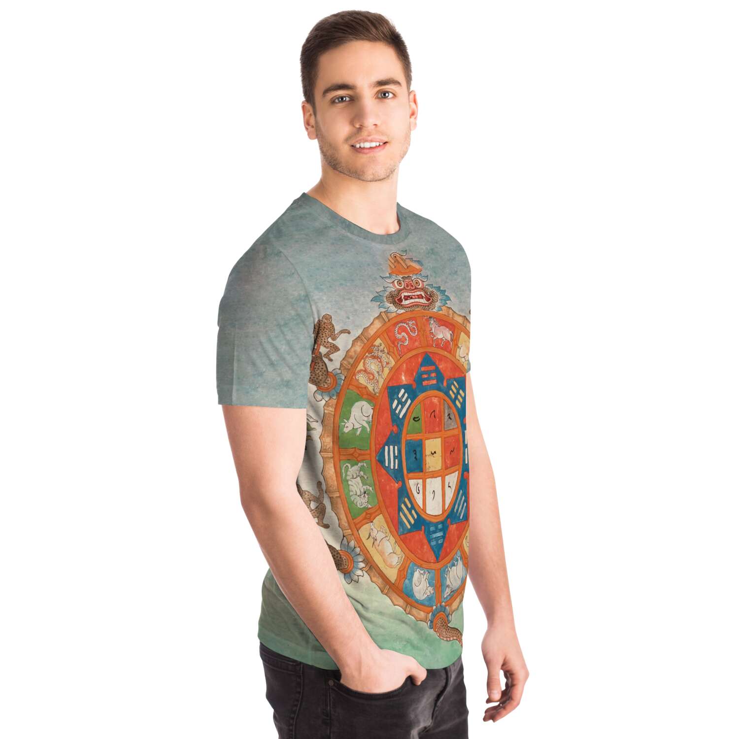 T-shirt Antique Tibetan Turtle Cosmological Divination Vintage T-Shirt Graphic Tee