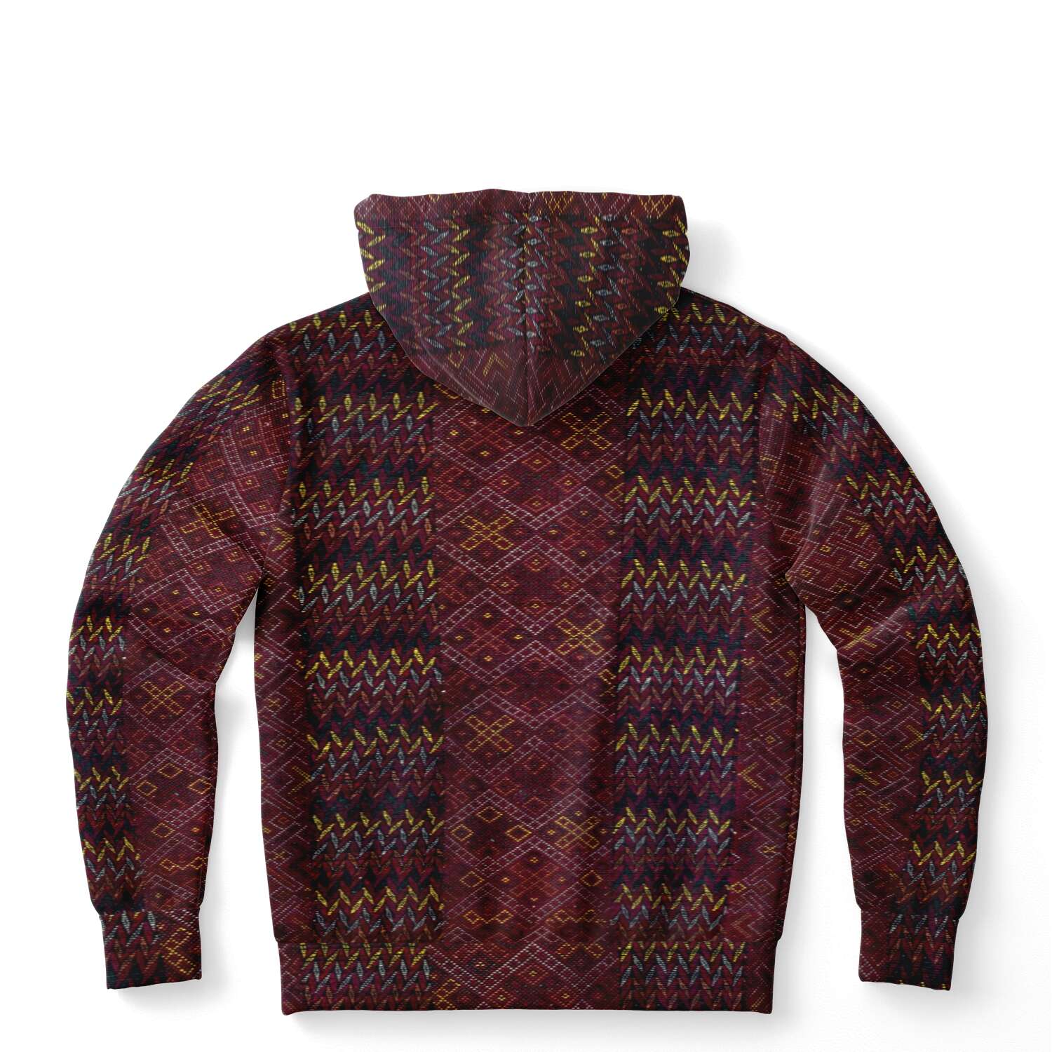 Antique Unisex Ikat-Inspired Ethnic Boho Bohemian Hippy Batik Thai Bali Indonesia SE Asian Textile Design Tribal Pullover Hoodie