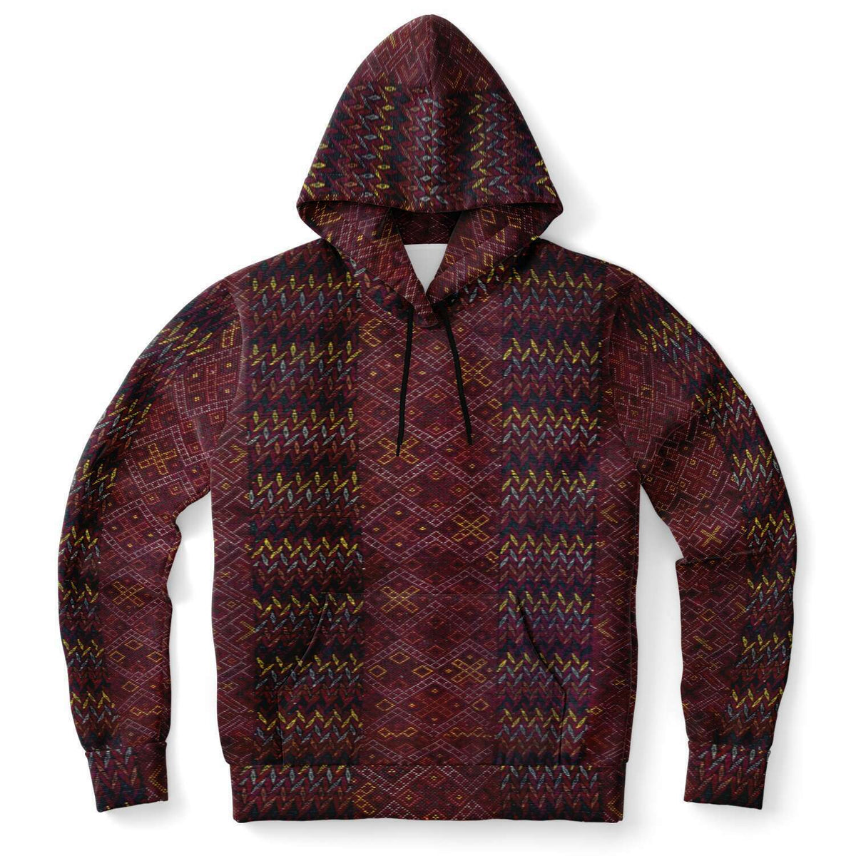 Antique Unisex Ikat-Inspired Ethnic Boho Bohemian Hippy Batik Thai Bali Indonesia SE Asian Textile Design Tribal Pullover Hoodie