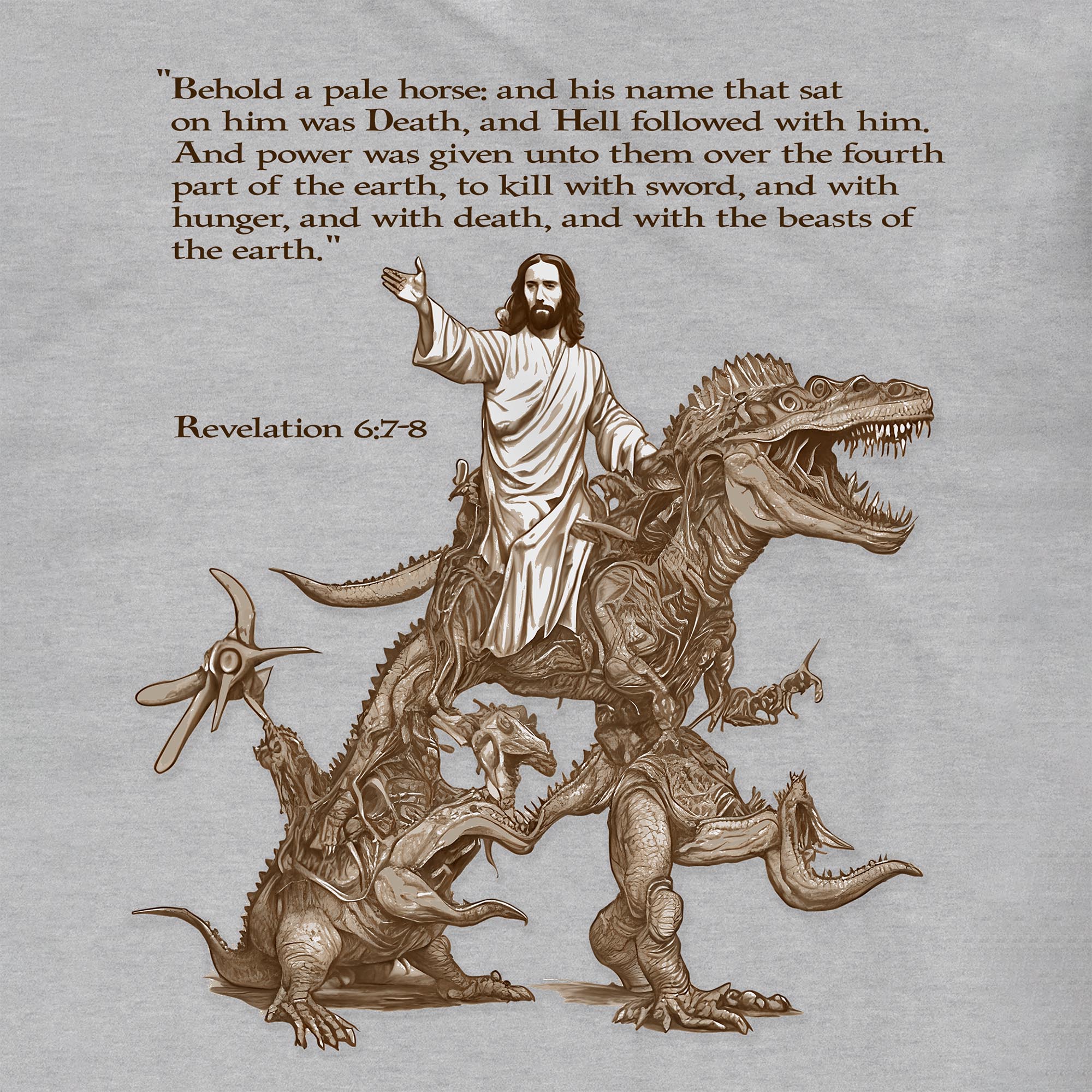 T-Shirts Armageddon: Wrathful Jesus Returns with His Alien Army, The Second Coming, Apocalypse Graphic Art T-Shirt