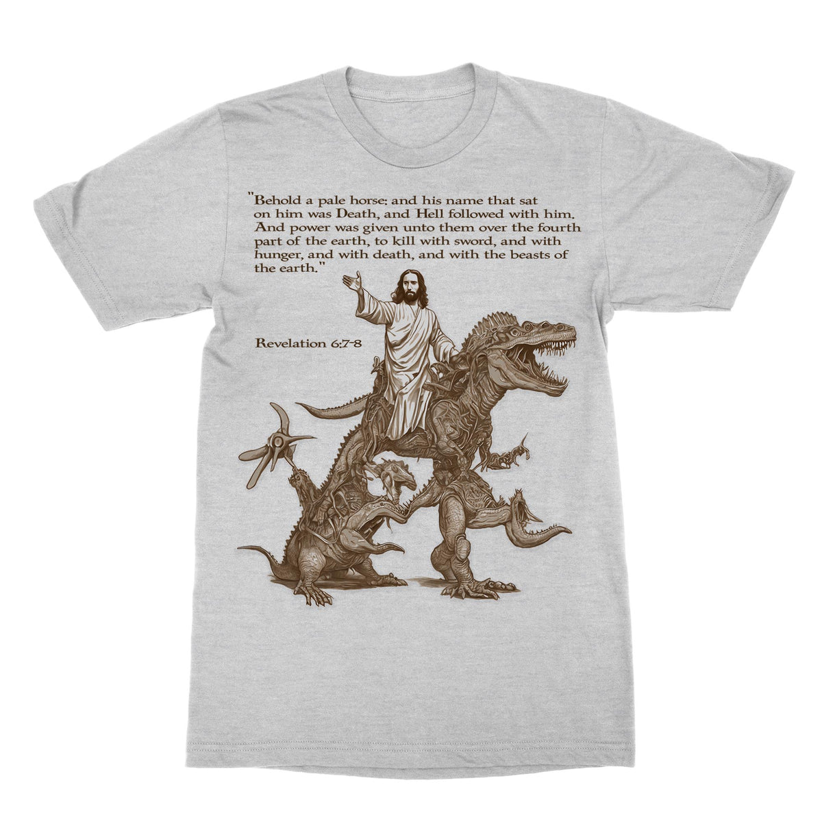 T-Shirts XS / Ash Armageddon: Wrathful Jesus Returns with His Alien Army, The Second Coming, Apocalypse Graphic Art T-Shirt