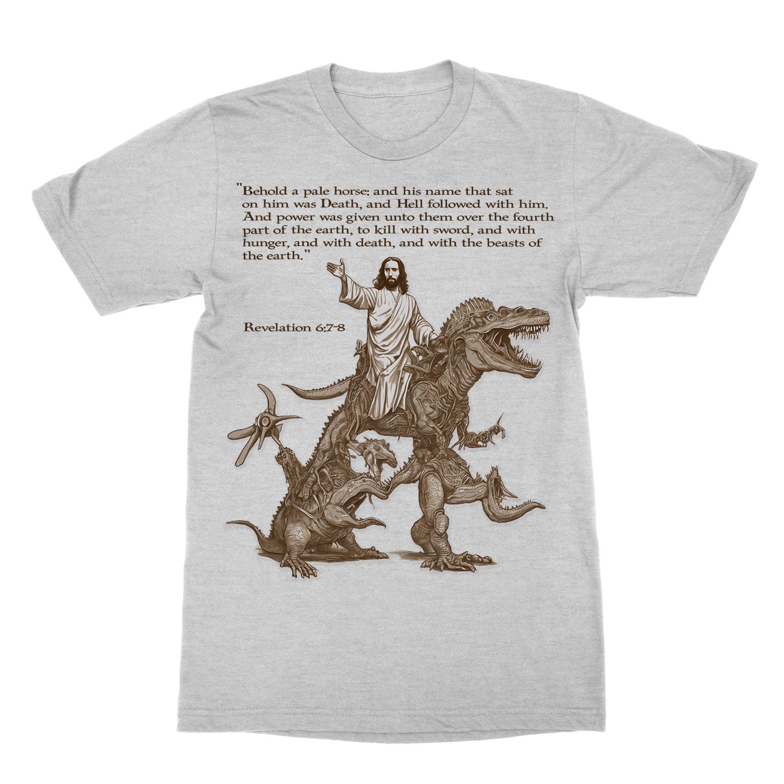 T-Shirts XS / Ash Armageddon: Wrathful Jesus Returns with His Alien Army, The Second Coming, Apocalypse Graphic Art T-Shirt