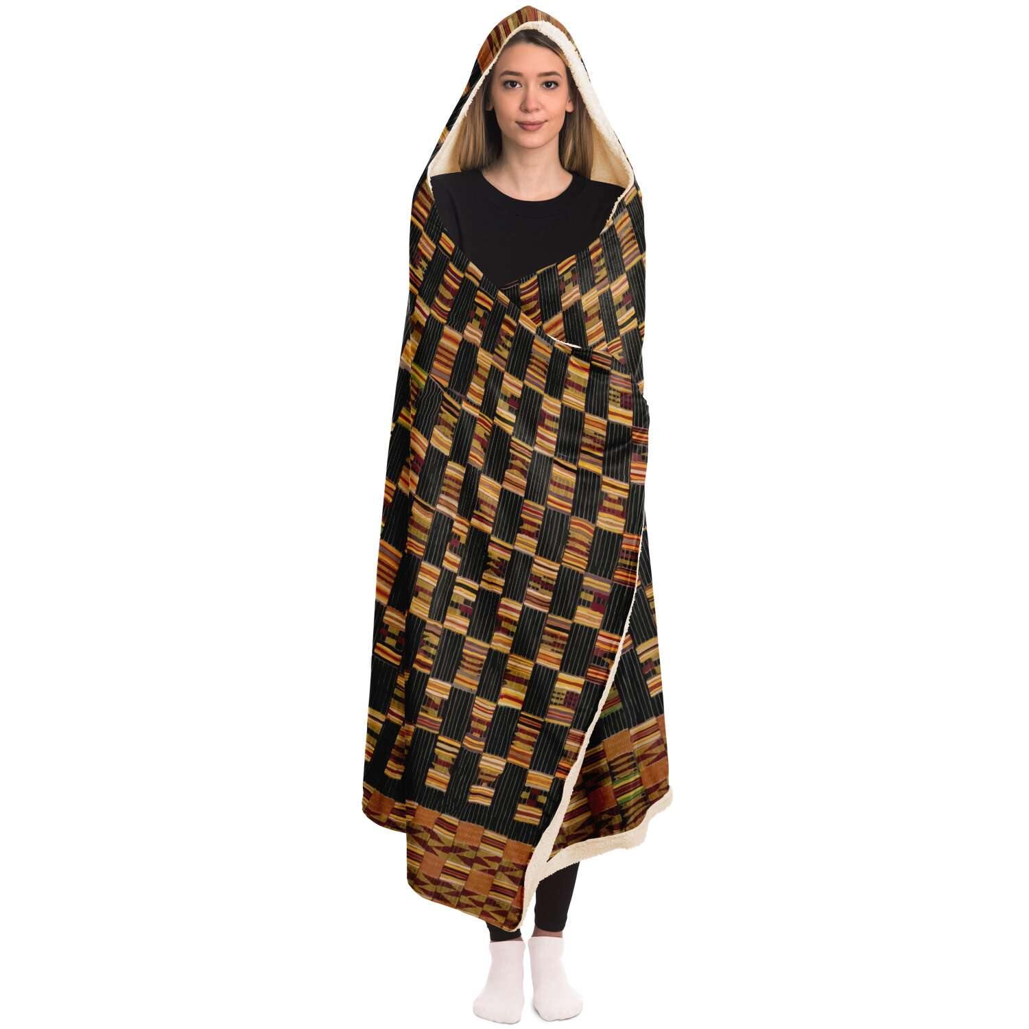 Hooded Blanket - AOP Asante Culture Inspired Hooded Blanket
