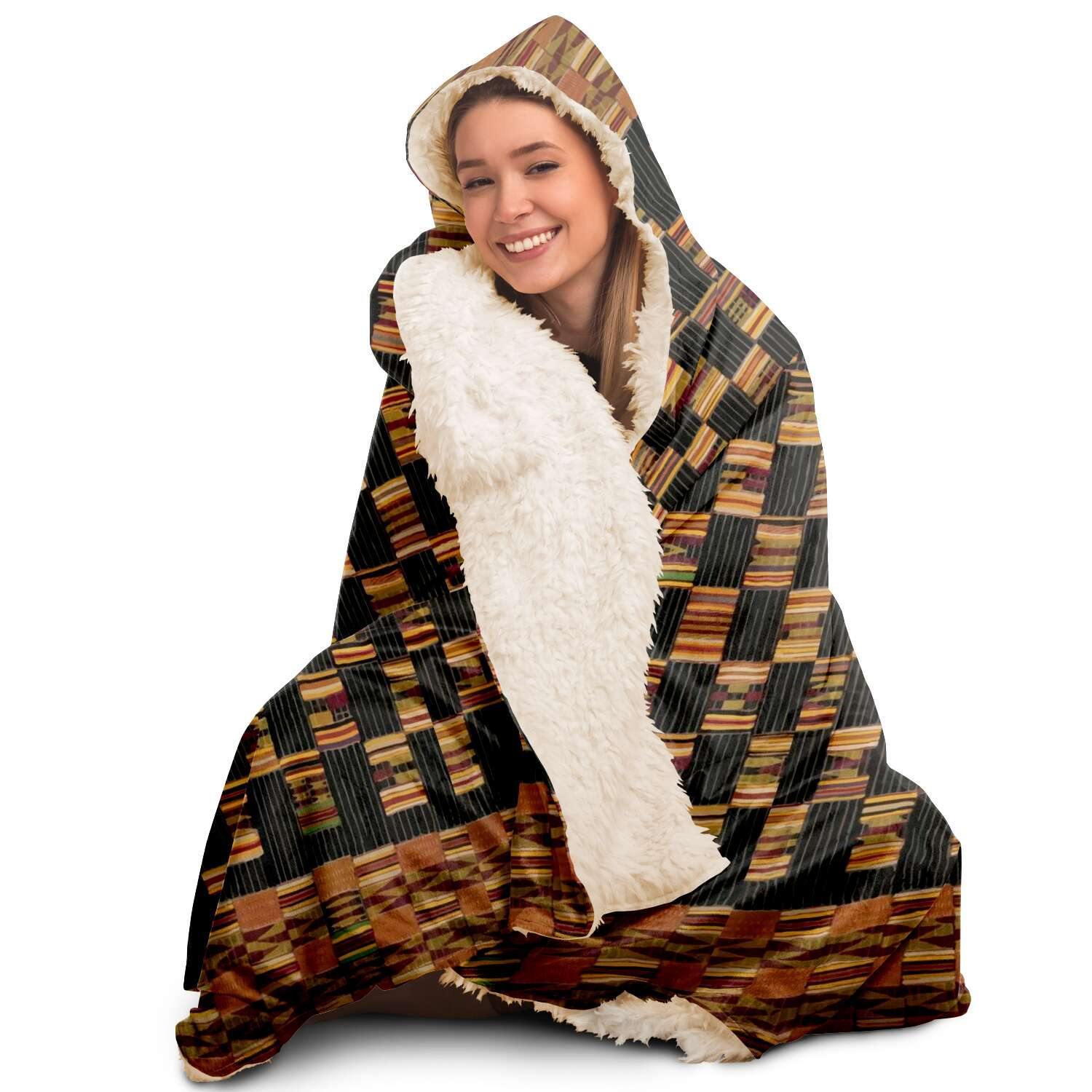 Hooded Blanket - AOP Asante Culture Inspired Hooded Blanket