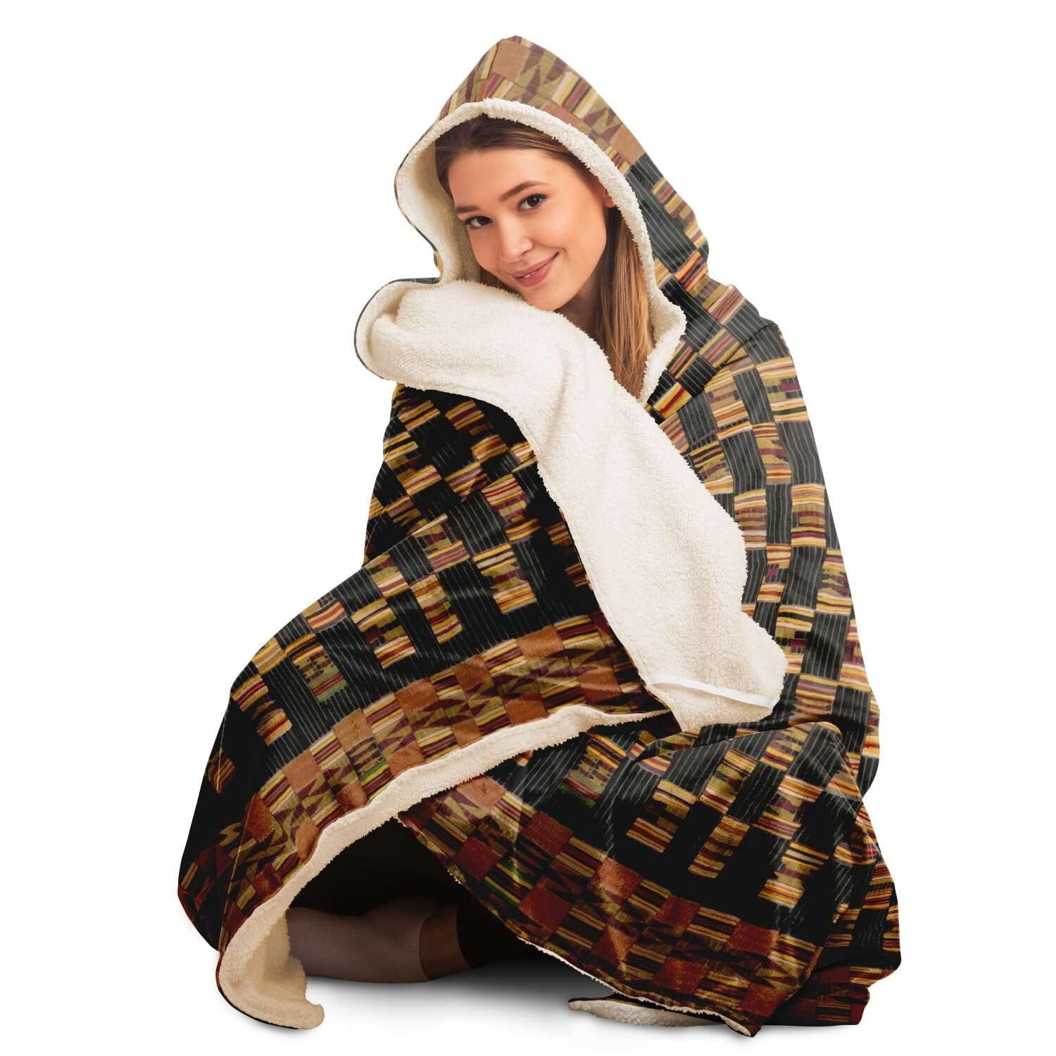 Hooded Blanket - AOP Asante Culture Inspired Hooded Blanket