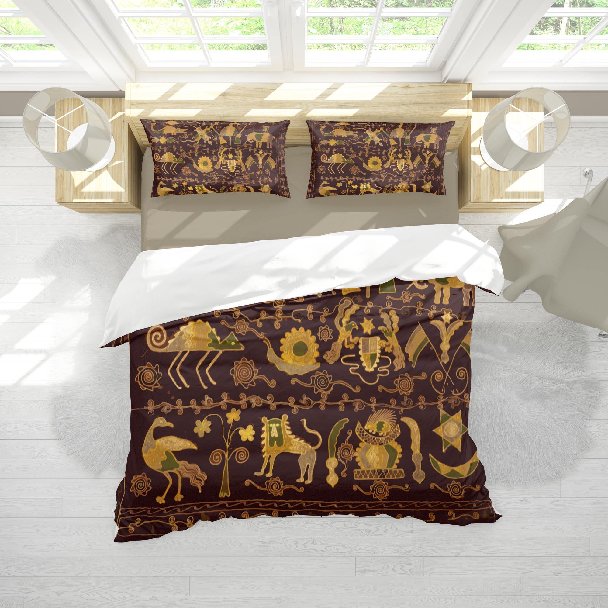 Bedding sets US Full Asante Tribe African Tribal Bedding Set