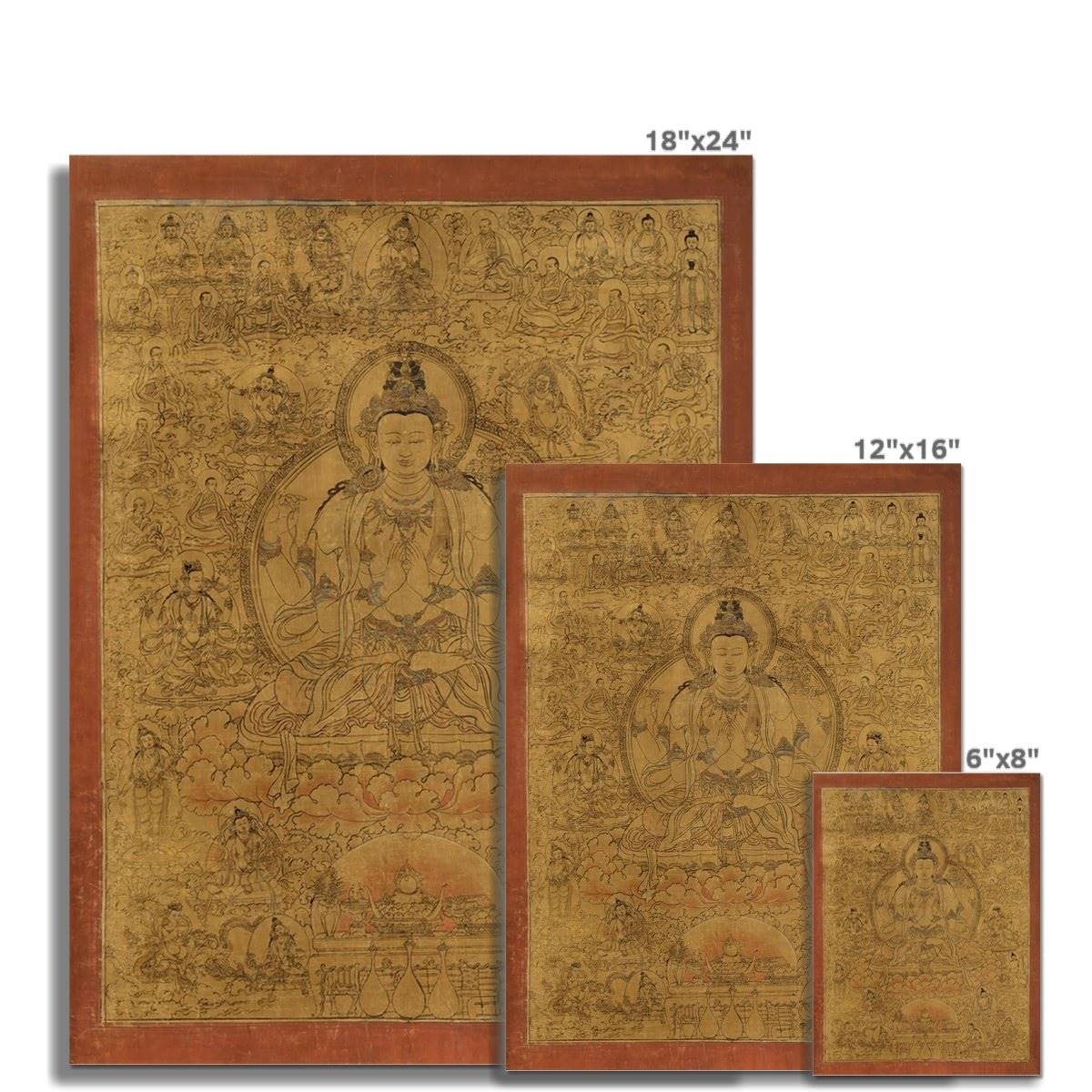 Avalokiteshvara Buddha of Compassion | Guan Yin, Kuan Yin Bodhisattva | Meditation Mindfulness Yoga Giclee Fine Art Print