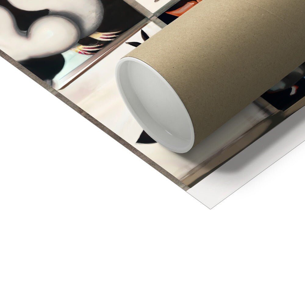 Aviary: Original Surrealist Art | Crow, Raven, Owl, Weird, Strange, Digital Art | Bird Lover Watching, Cubist Framed Giclee Fine Art Print