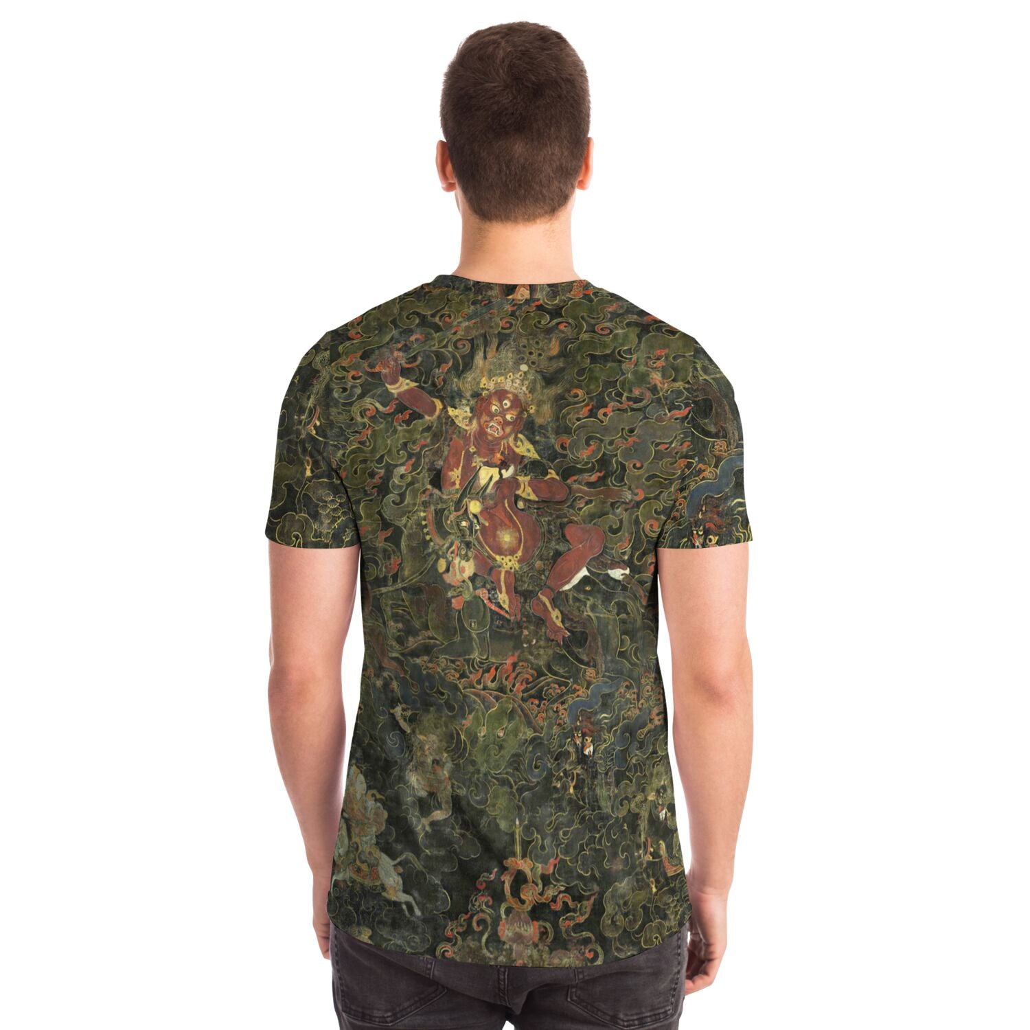 Palden Lhamo, Shri Devi Tibetan Buddhist Wrathful Protector Deity | Antique Thangka All-Over-Print T-Shirt