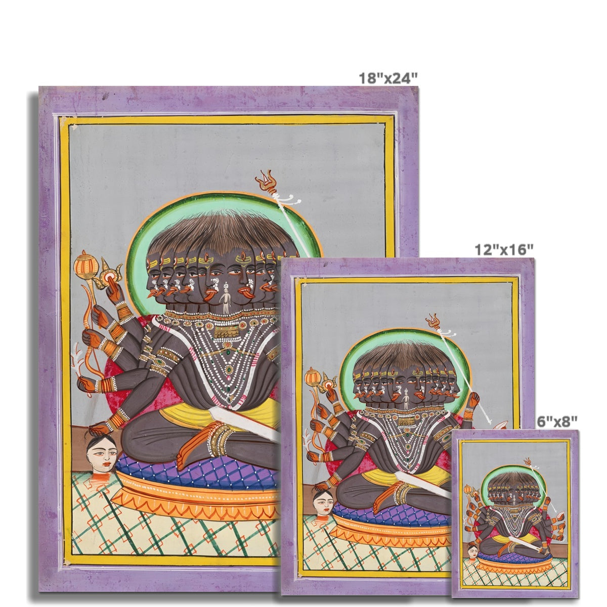 Purple Kali Ma Hindu Devotional Art | Sacred Tantric Feminine Meditation Deity | Yoga Fine Art Print