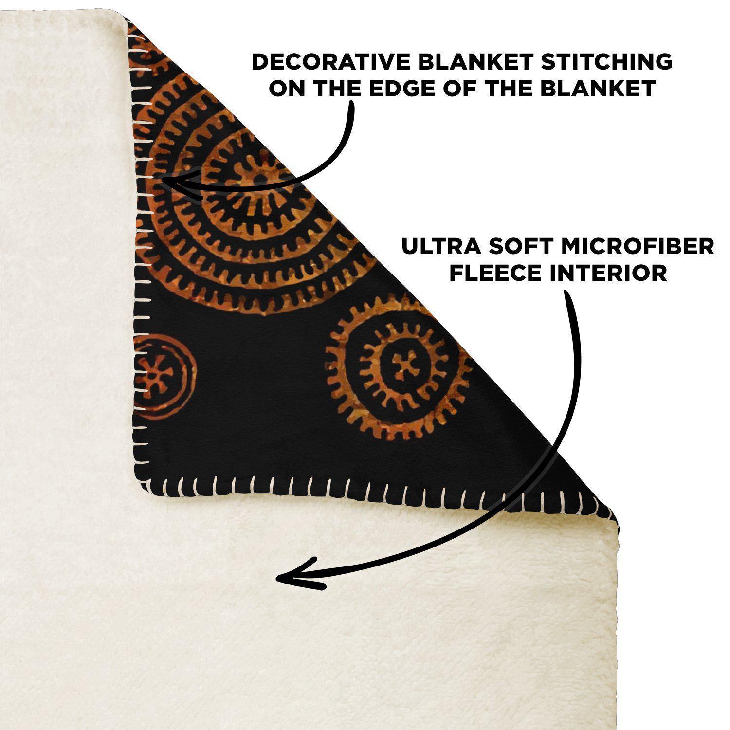 Sherpa Fleece Blanket BAMANA CULTURE TRADITIONAL DESIGN (MALI) | African Blanket