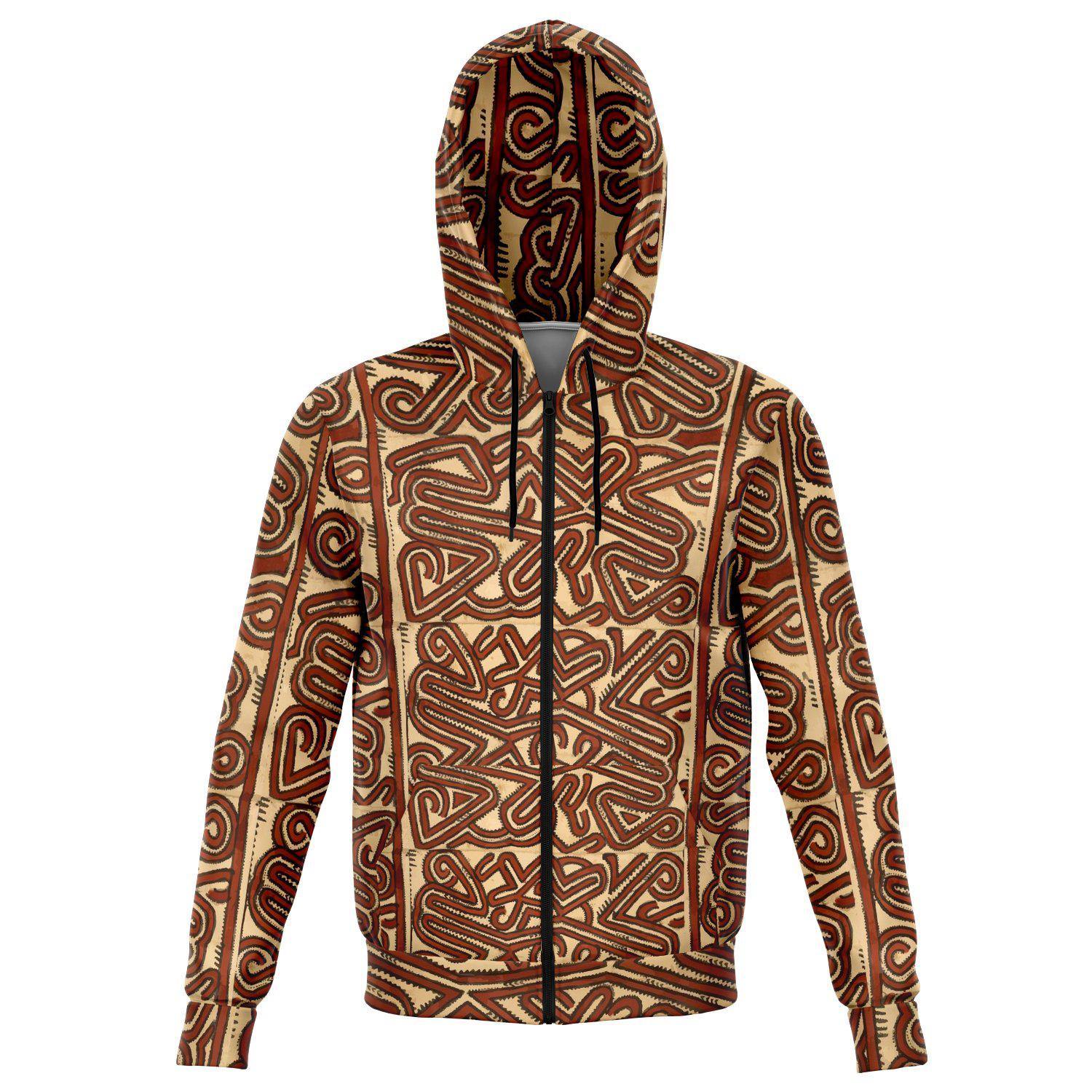 Tribal Hoodie XS Baruga Culture Textile Design (Papua New Guinea) | Tribal Hoodie