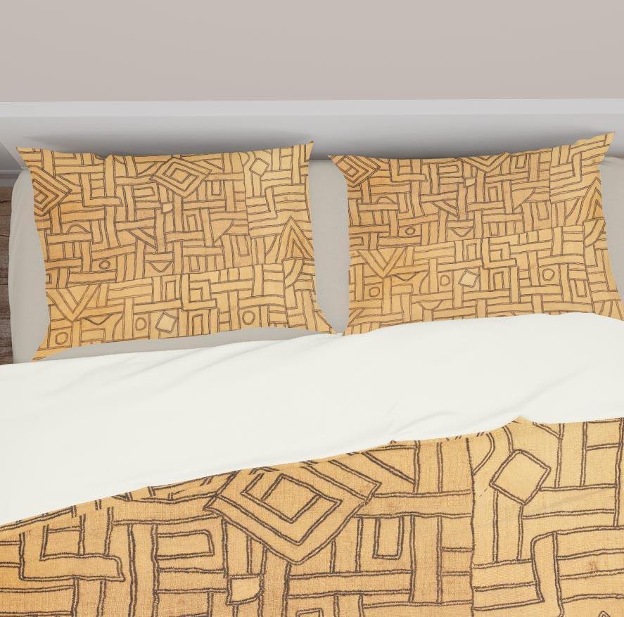 Bedding Set, African Kuba-Cloth Traditional Design
