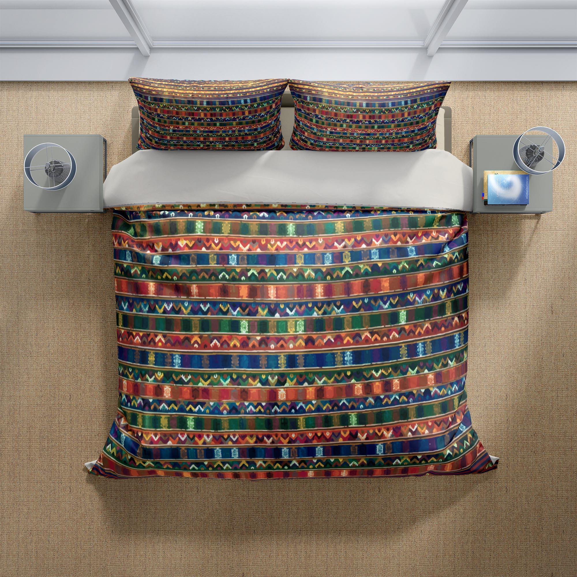 Bedding sets US Full Bedding Set, Kira Tribe Bhutan Folk-Art Bedding Set Design