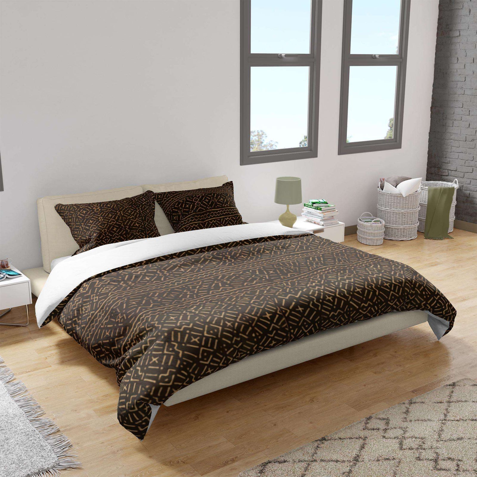 Bedding Set, Mali Mudcloth Traditional African Design