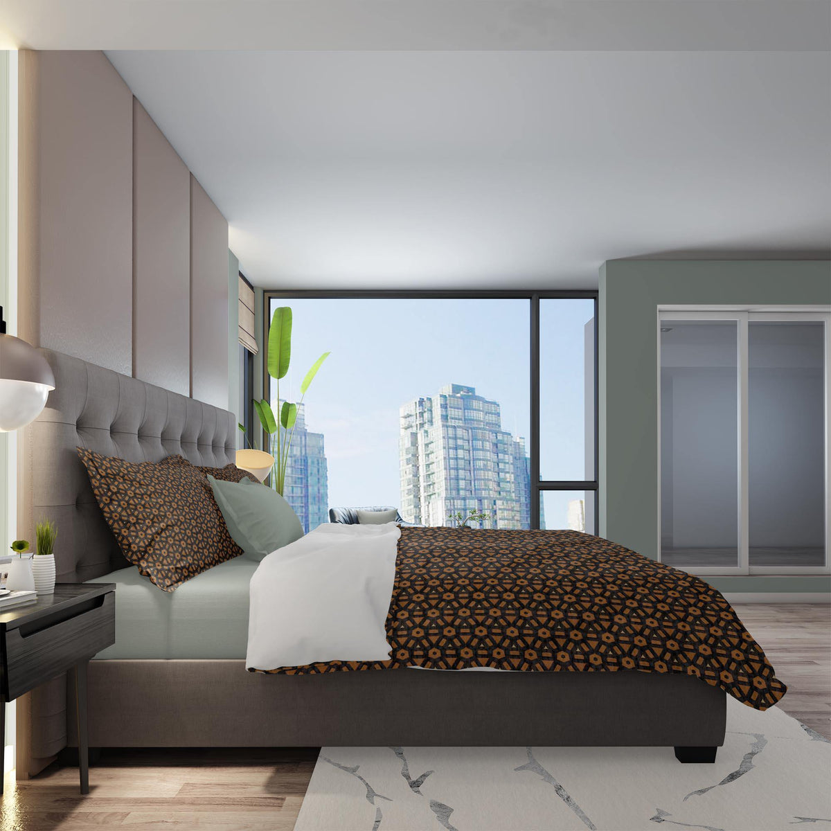 Bedding Set, Modern Bogolan Inspired Design